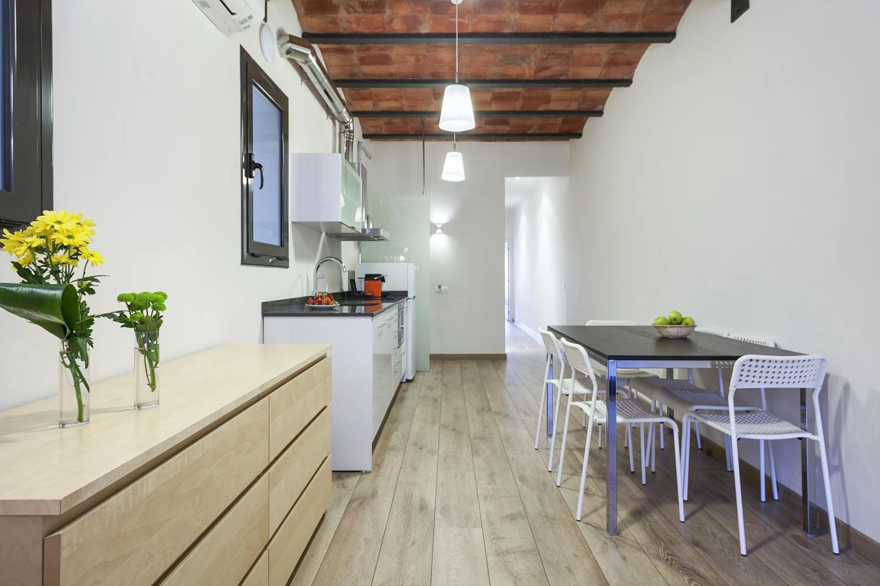 Kitchen or kitchenette in Fira Apartments by gaiarooms