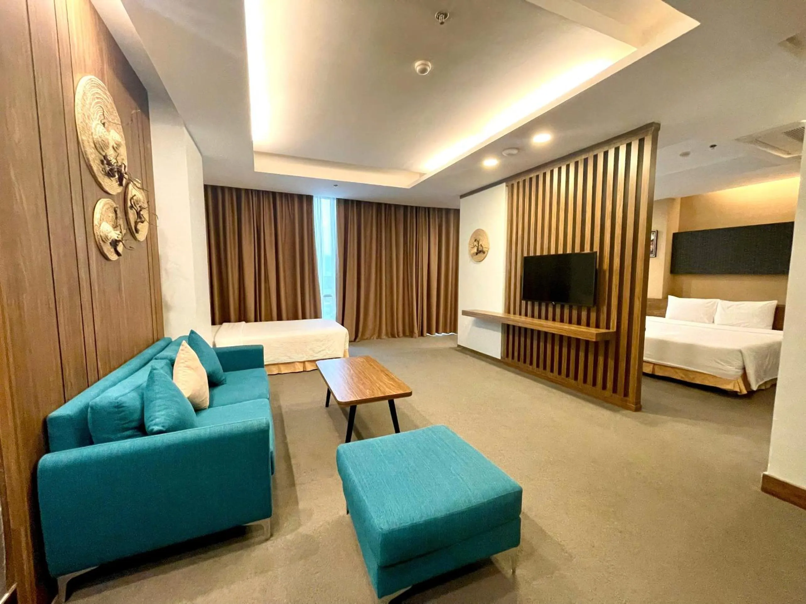 Living room, Bed in Muong Thanh Grand Xa La Hotel