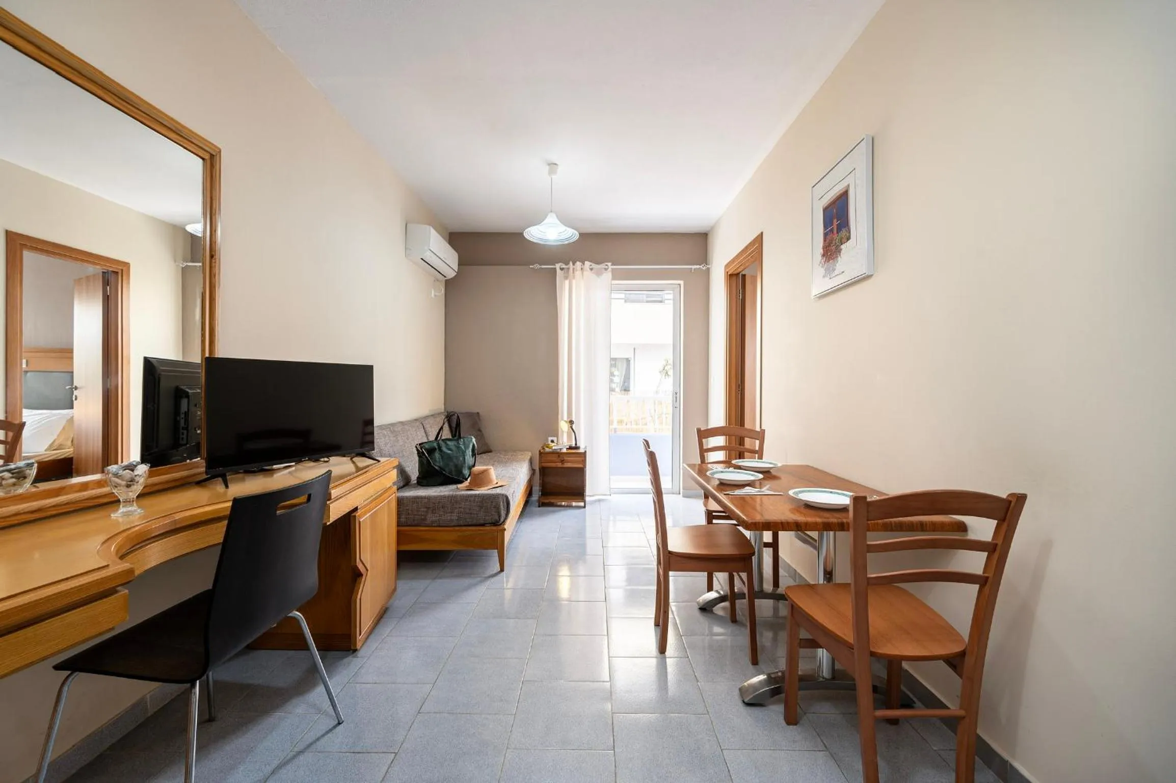 Seating area in Manias Apartments