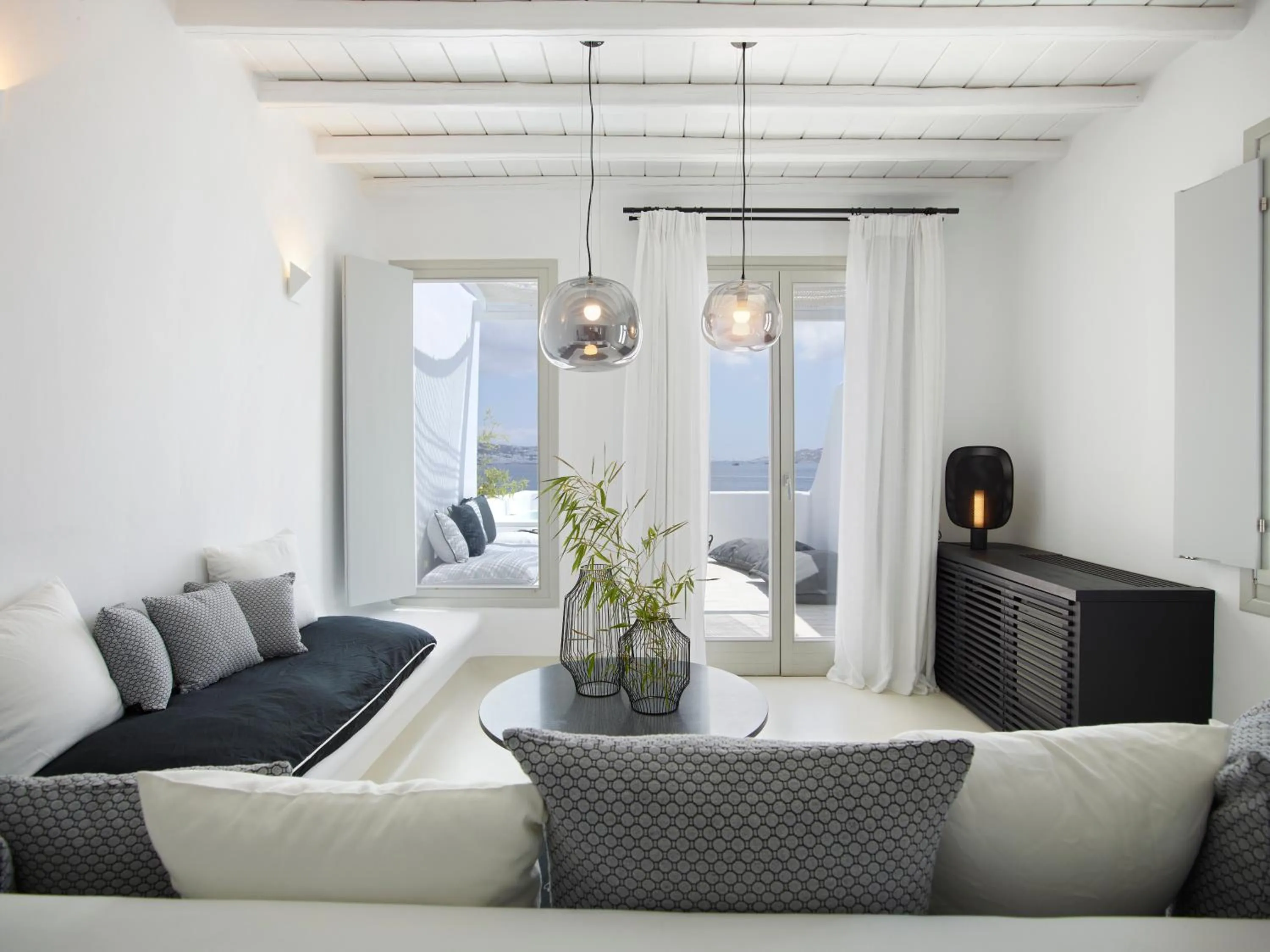 Living room in Nimbus Mykonos