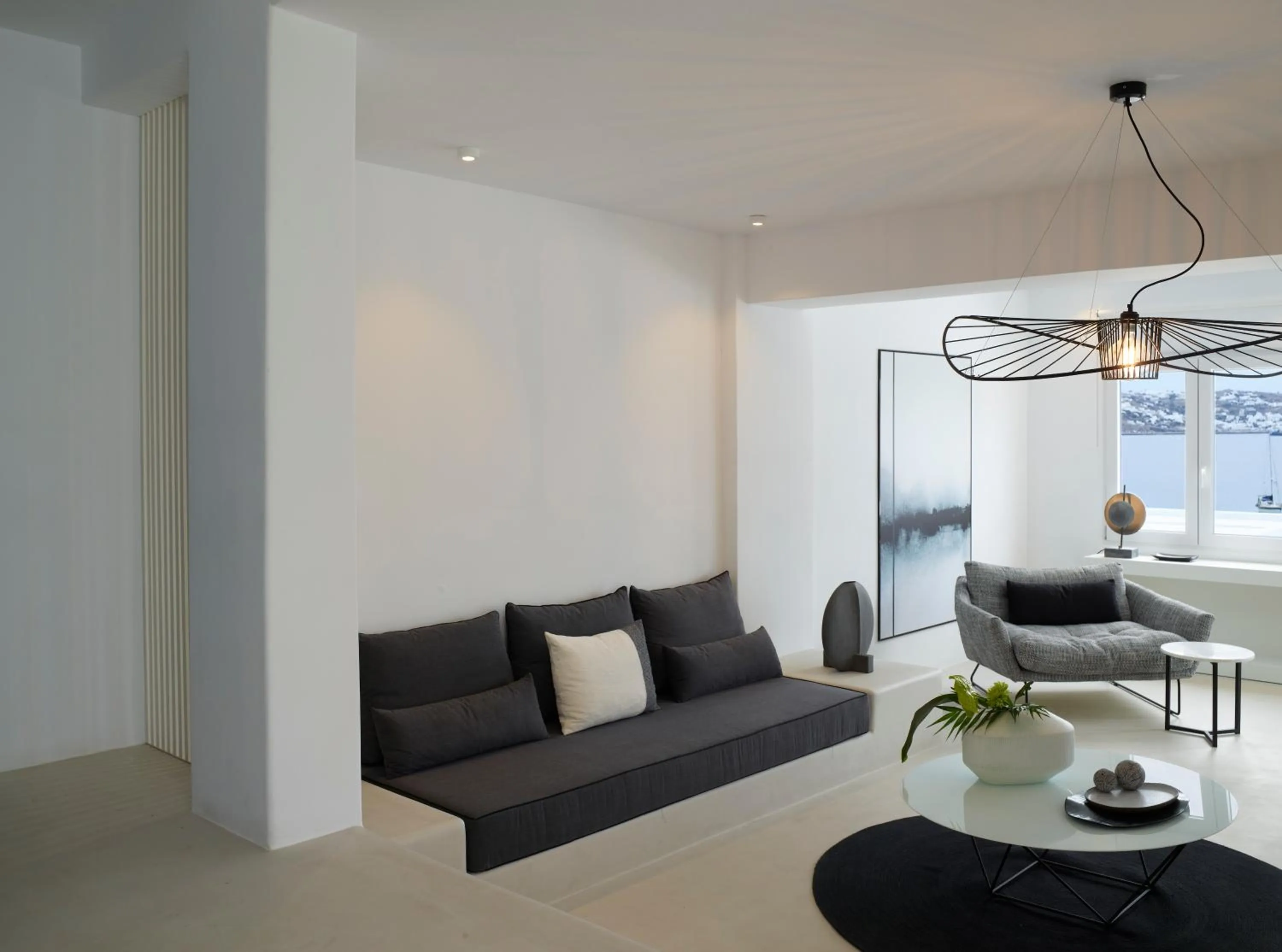 Living room in Nimbus Mykonos