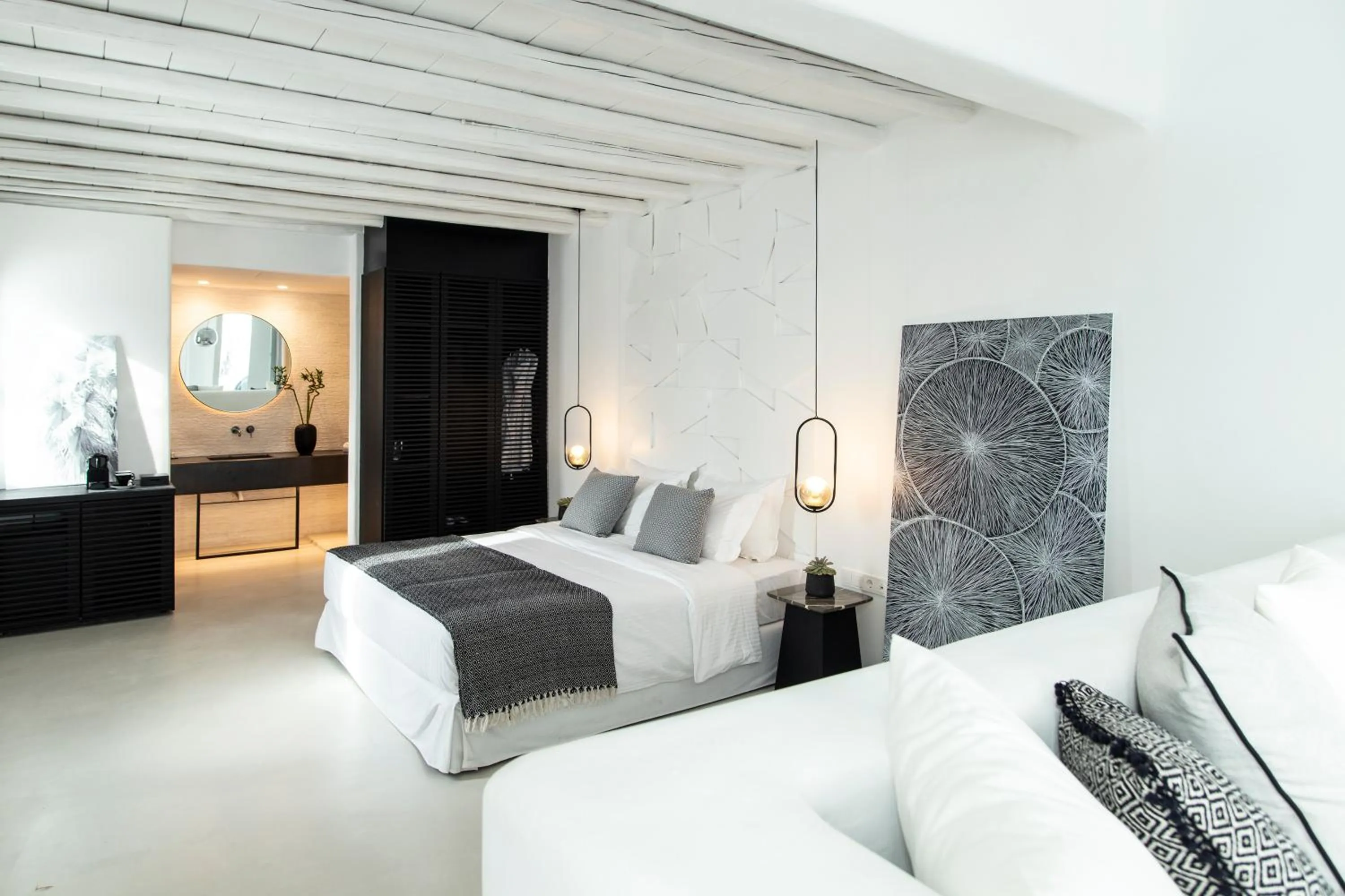 Bedroom, Bed in Nimbus Mykonos