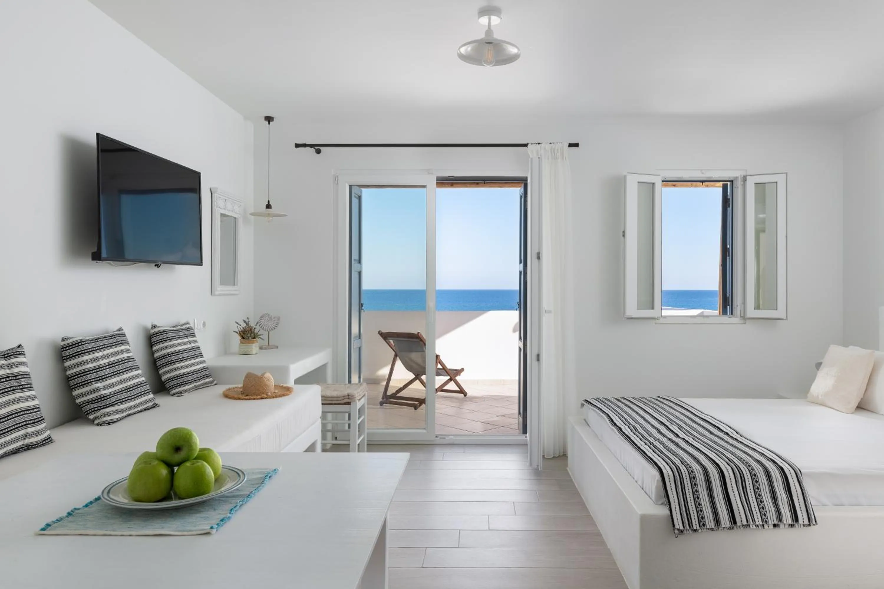 Bed in Stegna Akti Luxury Suites