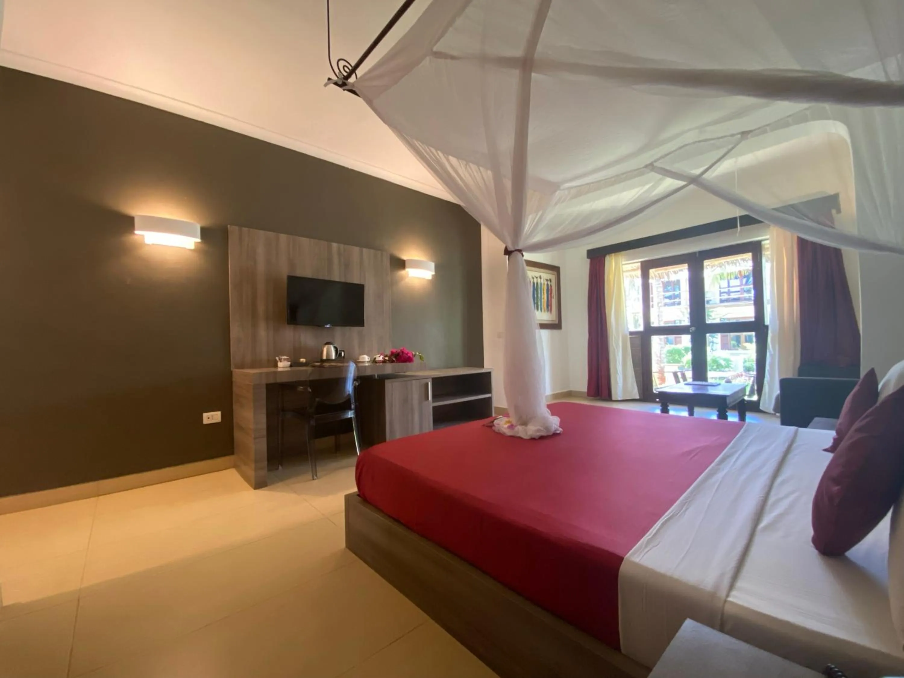 View (from property/room), Bed in My Blue Hotel Zanzibar