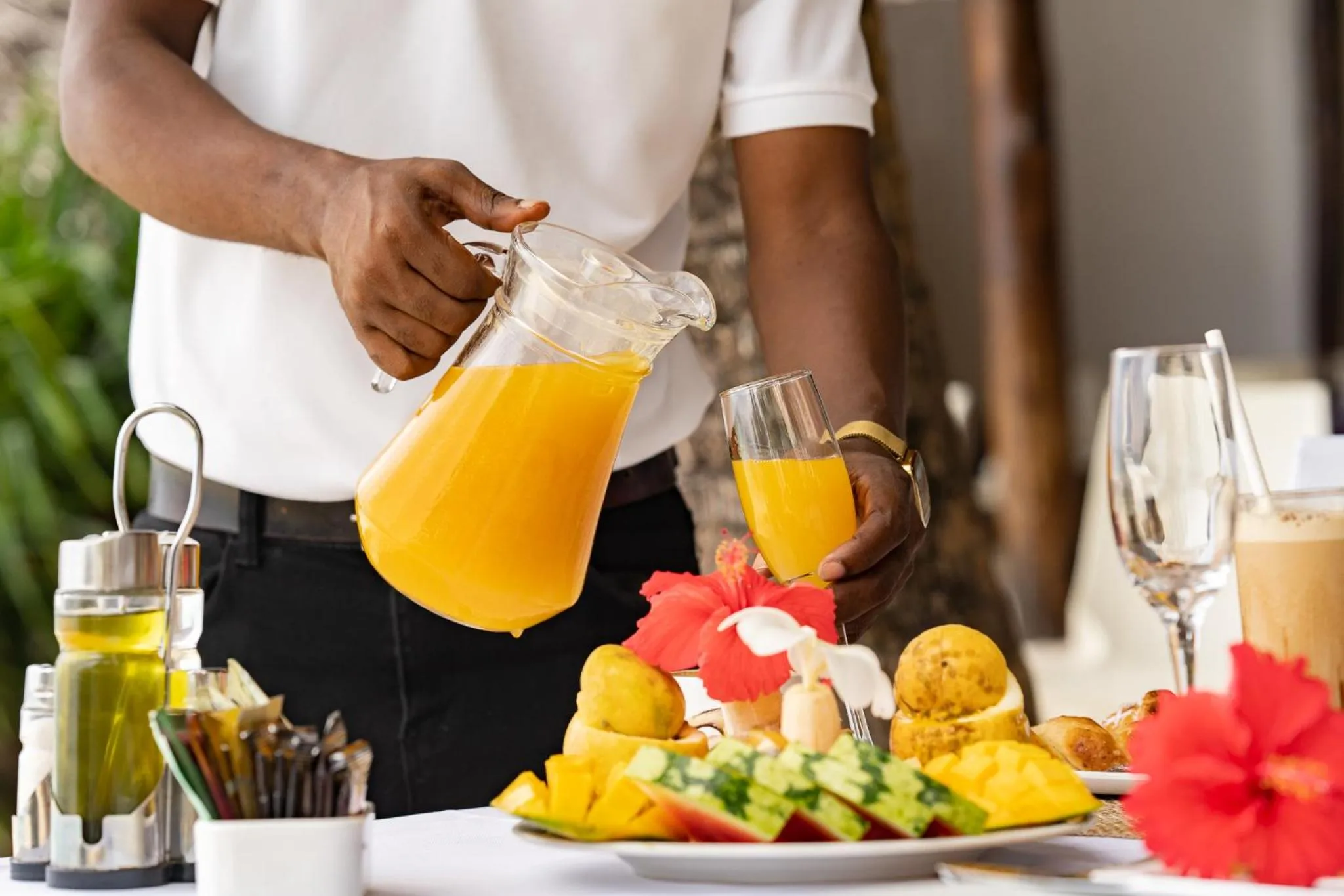 Food and drinks in My Blue Hotel Zanzibar
