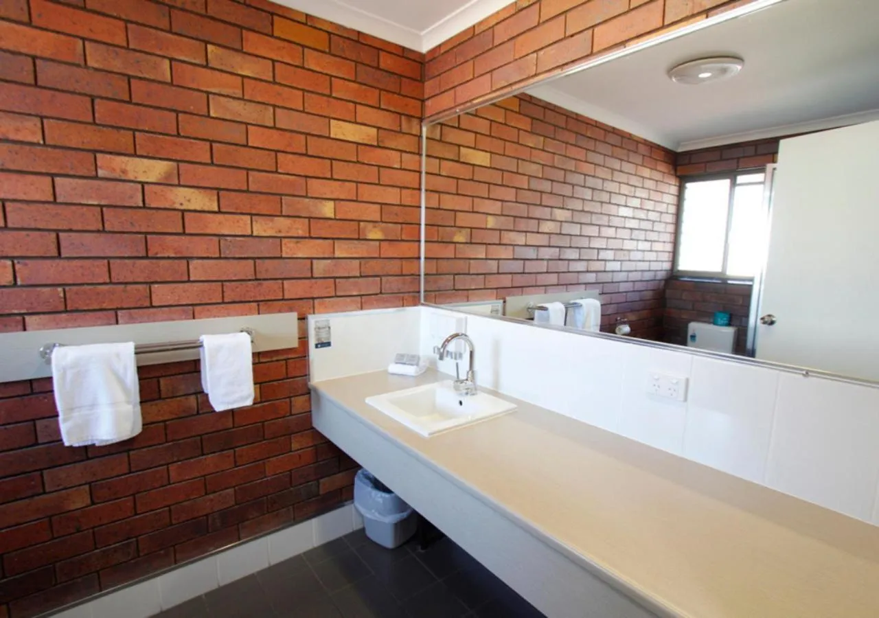 Bathroom in Blue Shades Motel