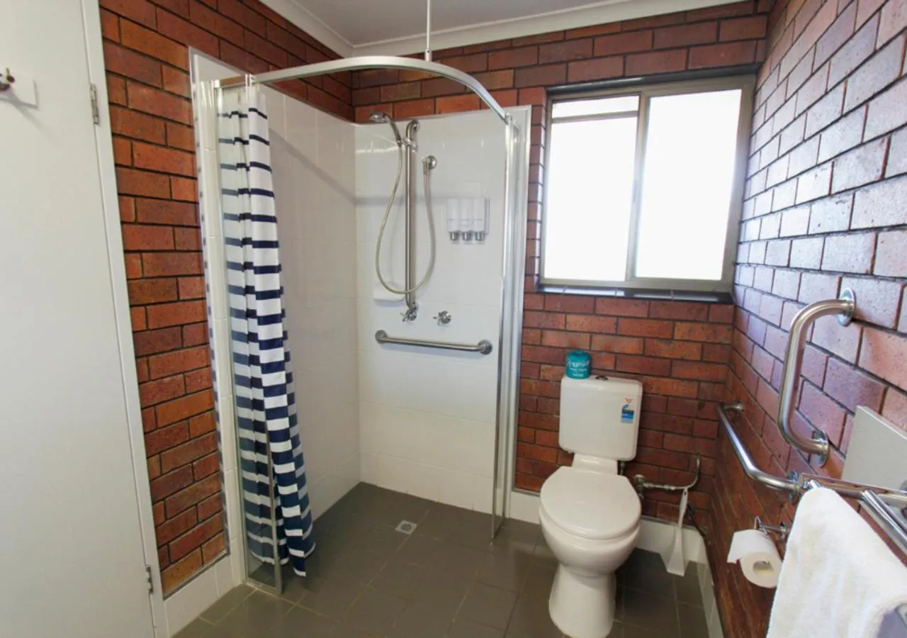 Bathroom in Blue Shades Motel