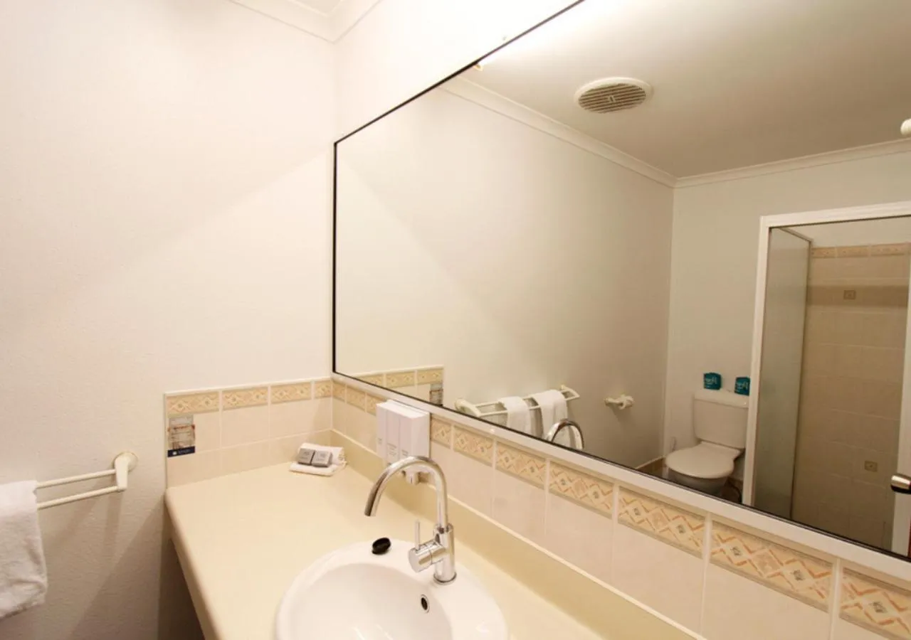 Bathroom in Blue Shades Motel