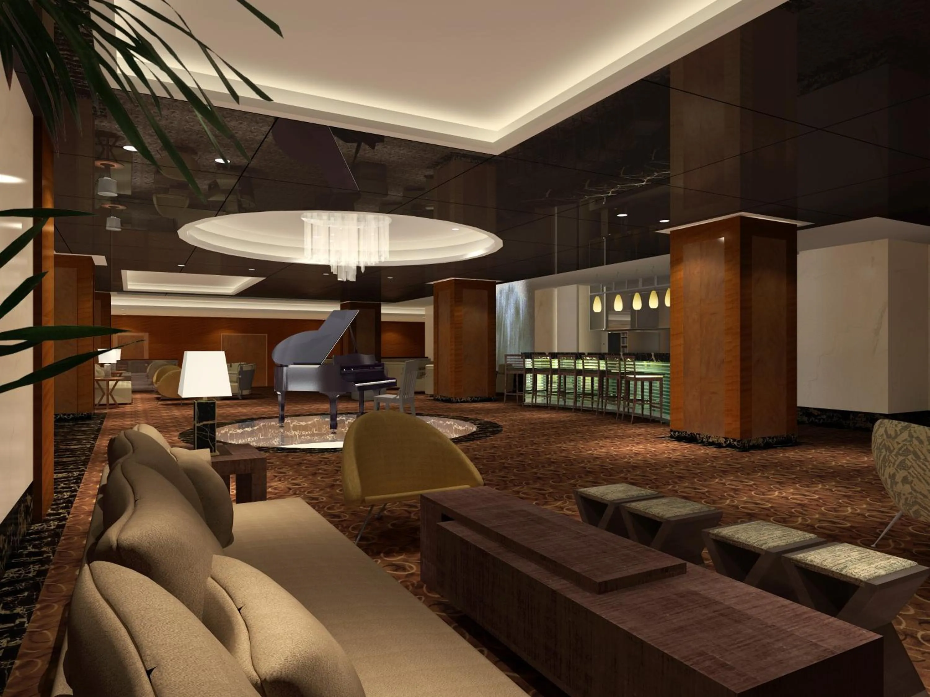 Lounge or bar in Crowne Plaza Tianjin Binhai Center by IHG