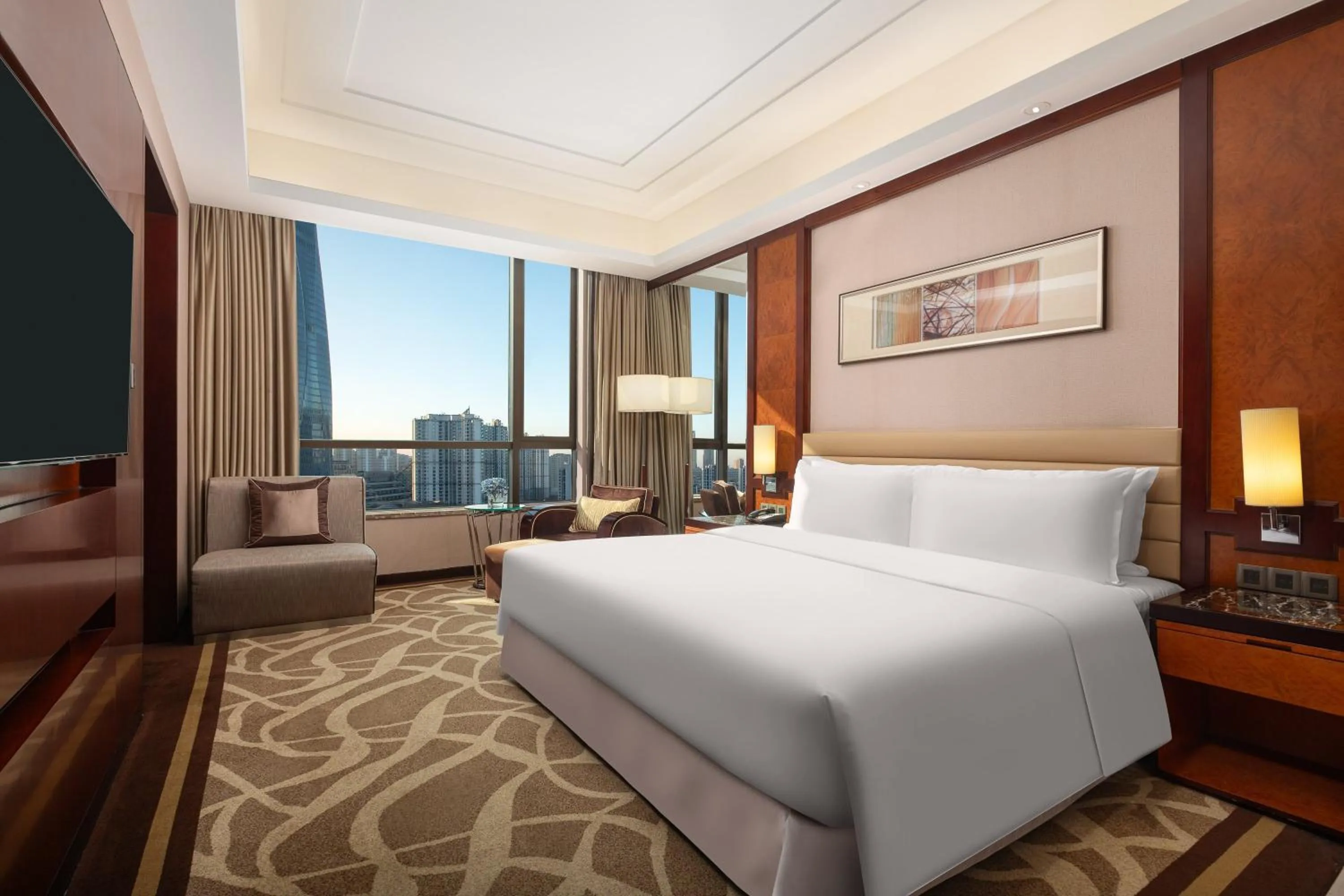 Photo of the whole room, Bed in Crowne Plaza Tianjin Binhai Center by IHG
