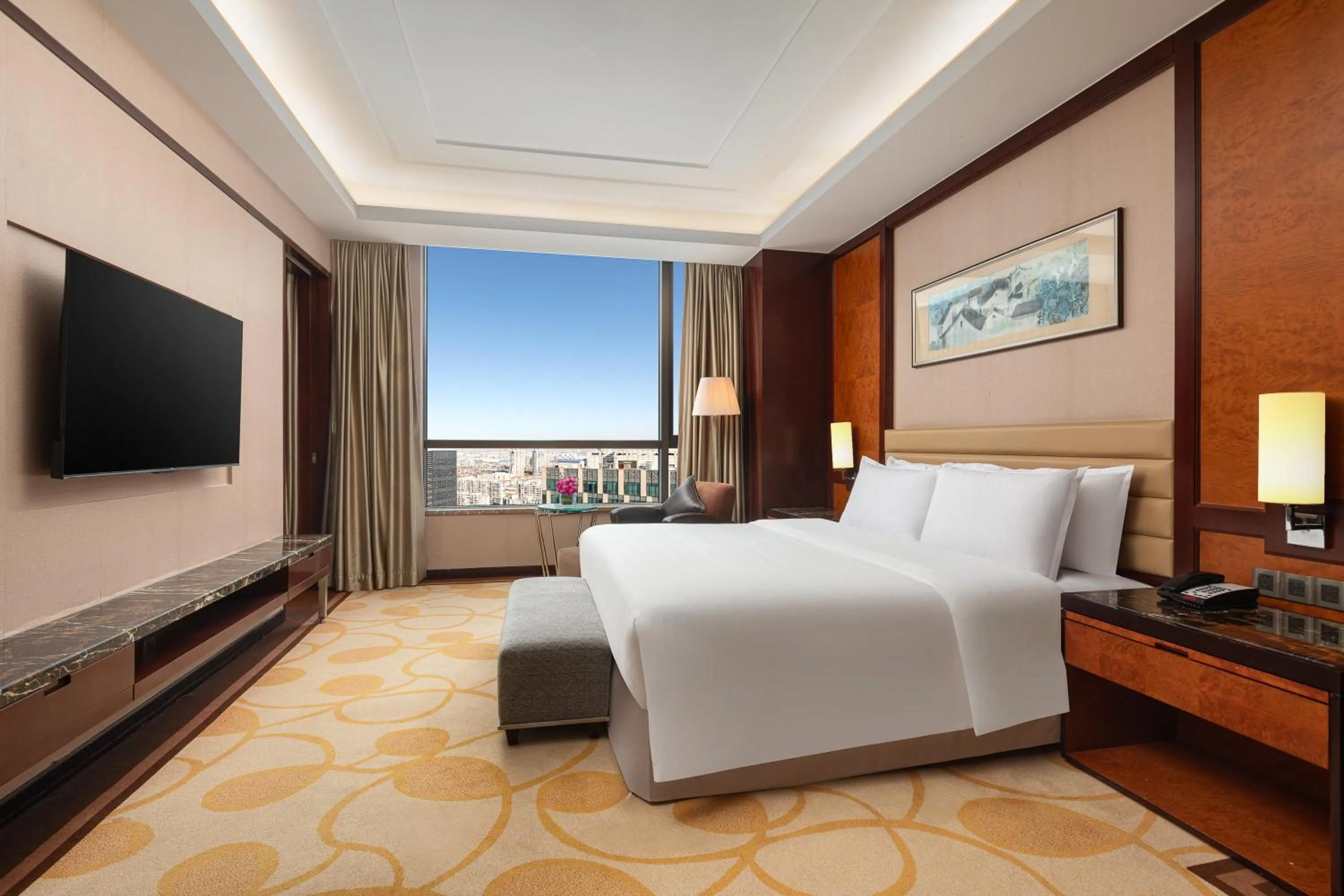 Photo of the whole room, Bed in Crowne Plaza Tianjin Binhai Center by IHG