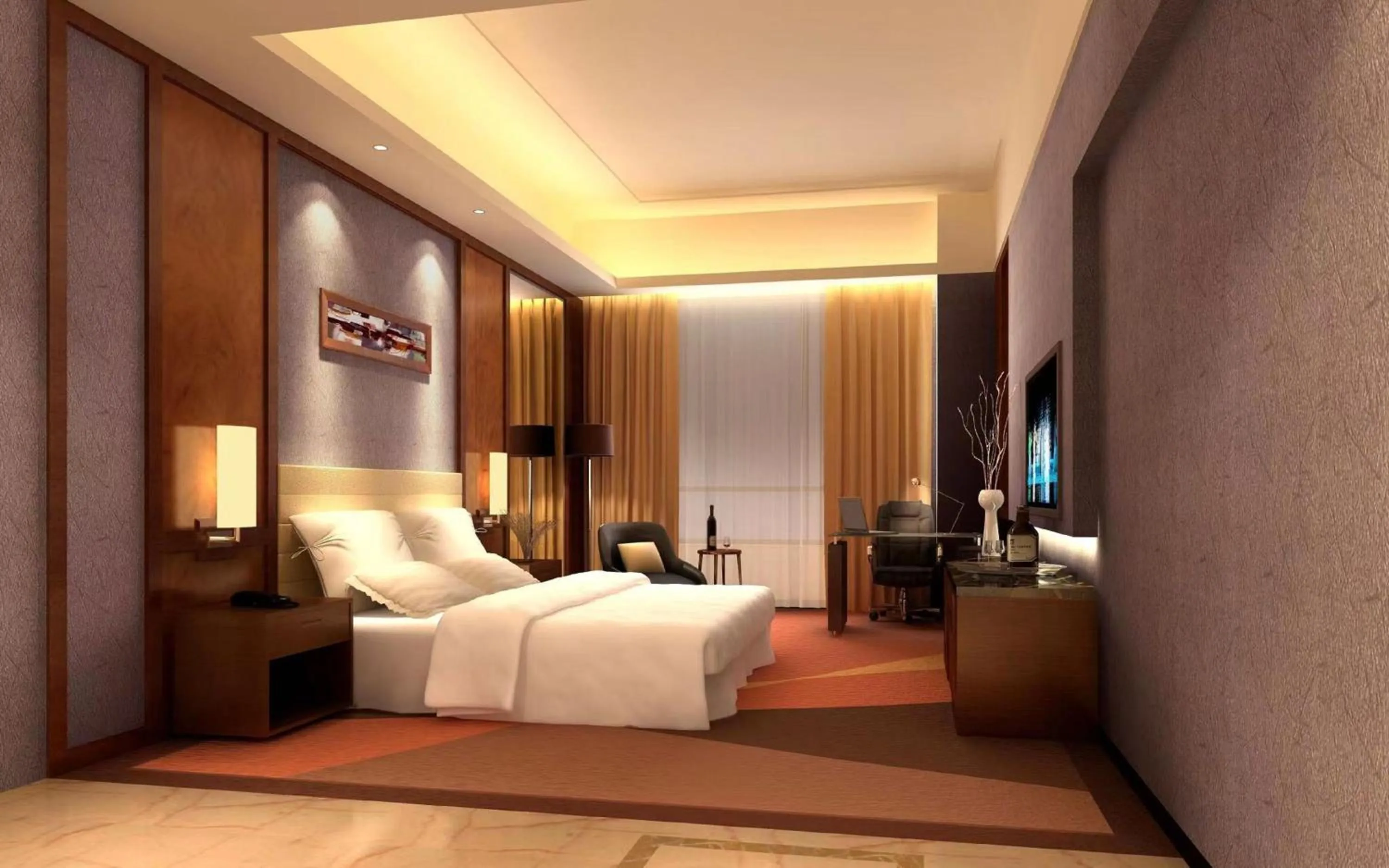 Photo of the whole room, Bed in Crowne Plaza Tianjin Binhai Center by IHG