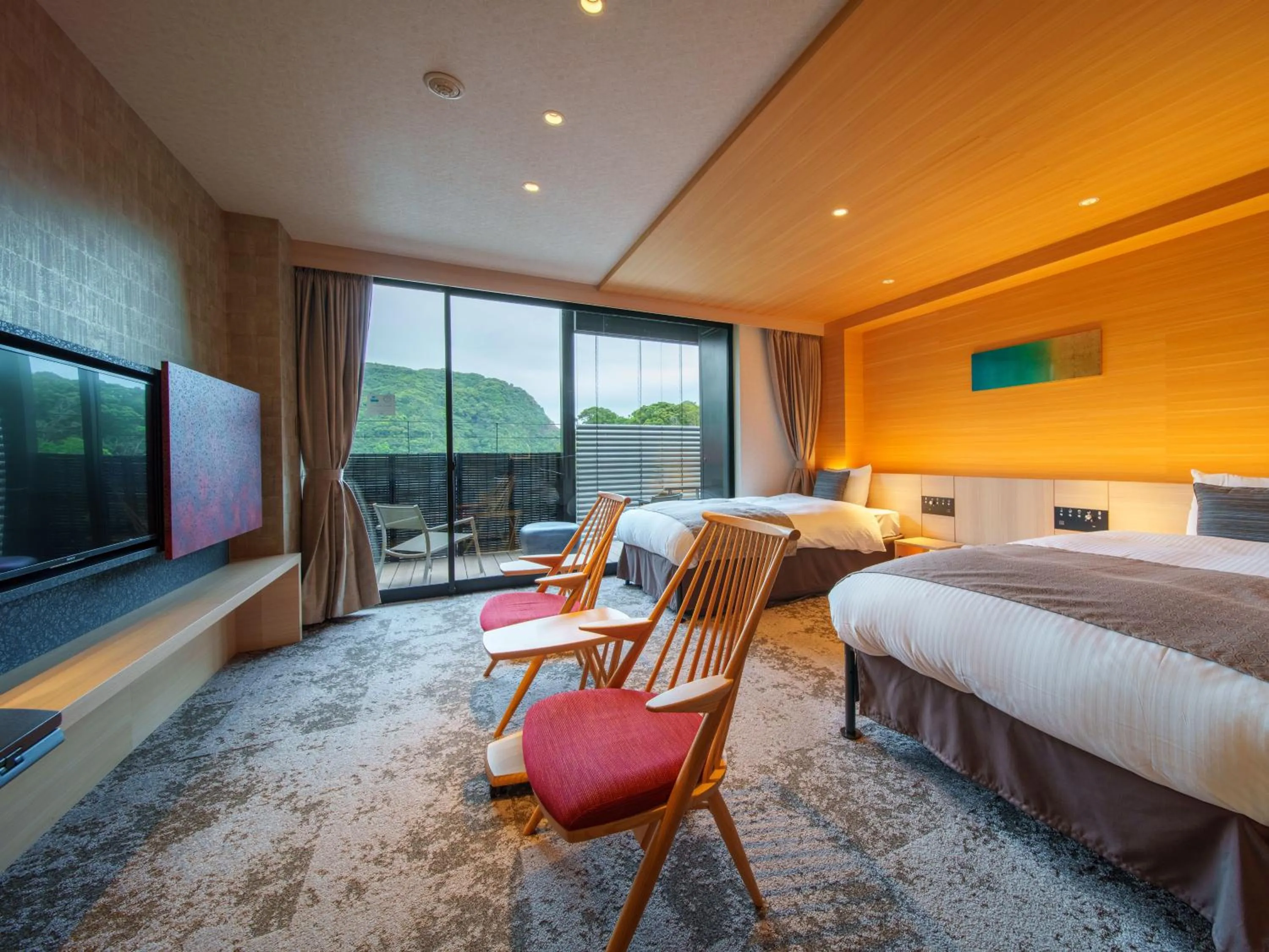 Photo of the whole room, Bed in Kumano-bettei Nakanoshima