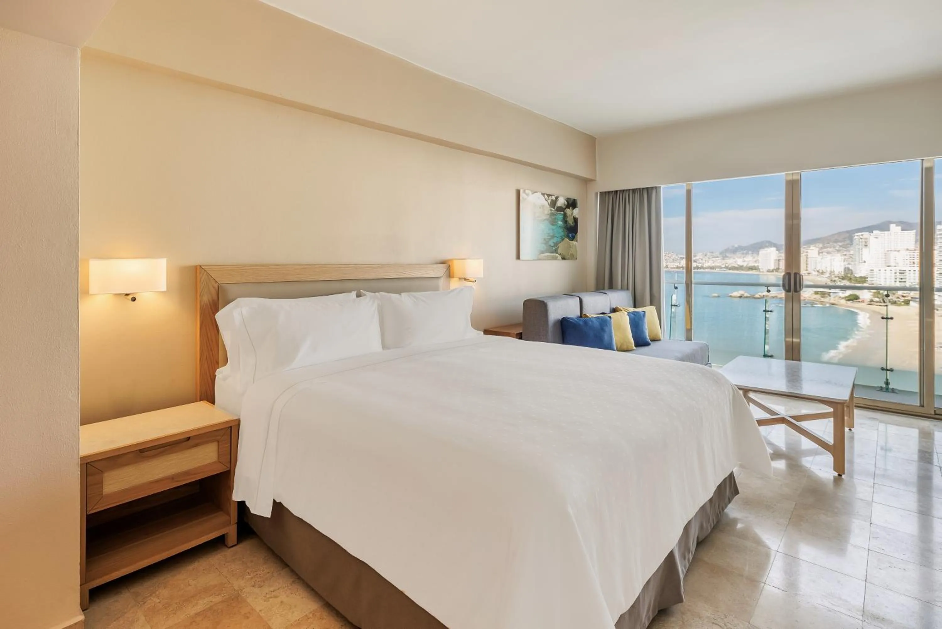 Bed in Fiesta Americana Acapulco Villas