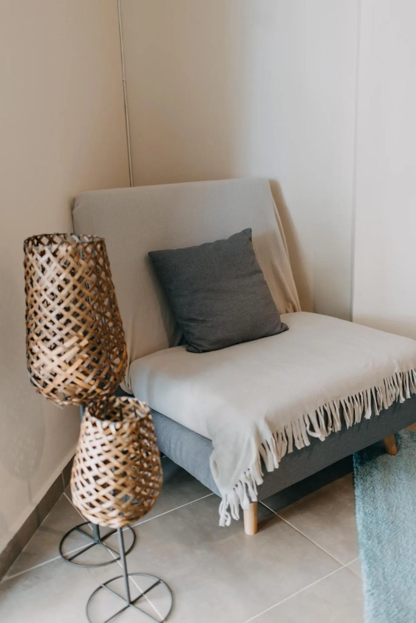 Living room, Bed in BEST HOUSE, DECK APRTM., OLD PORT OF PATRAS