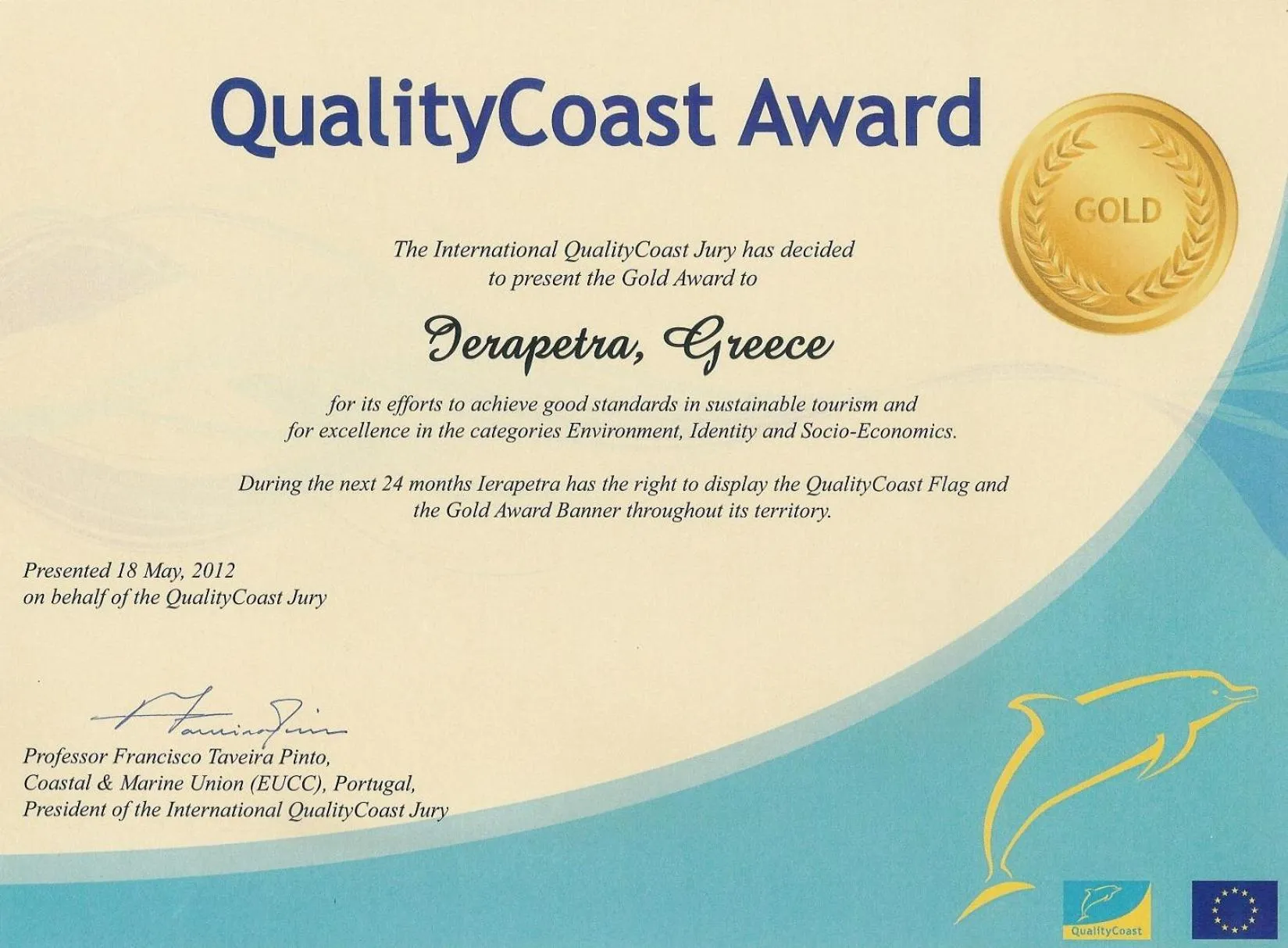 Certificate/Award in Irene Villa