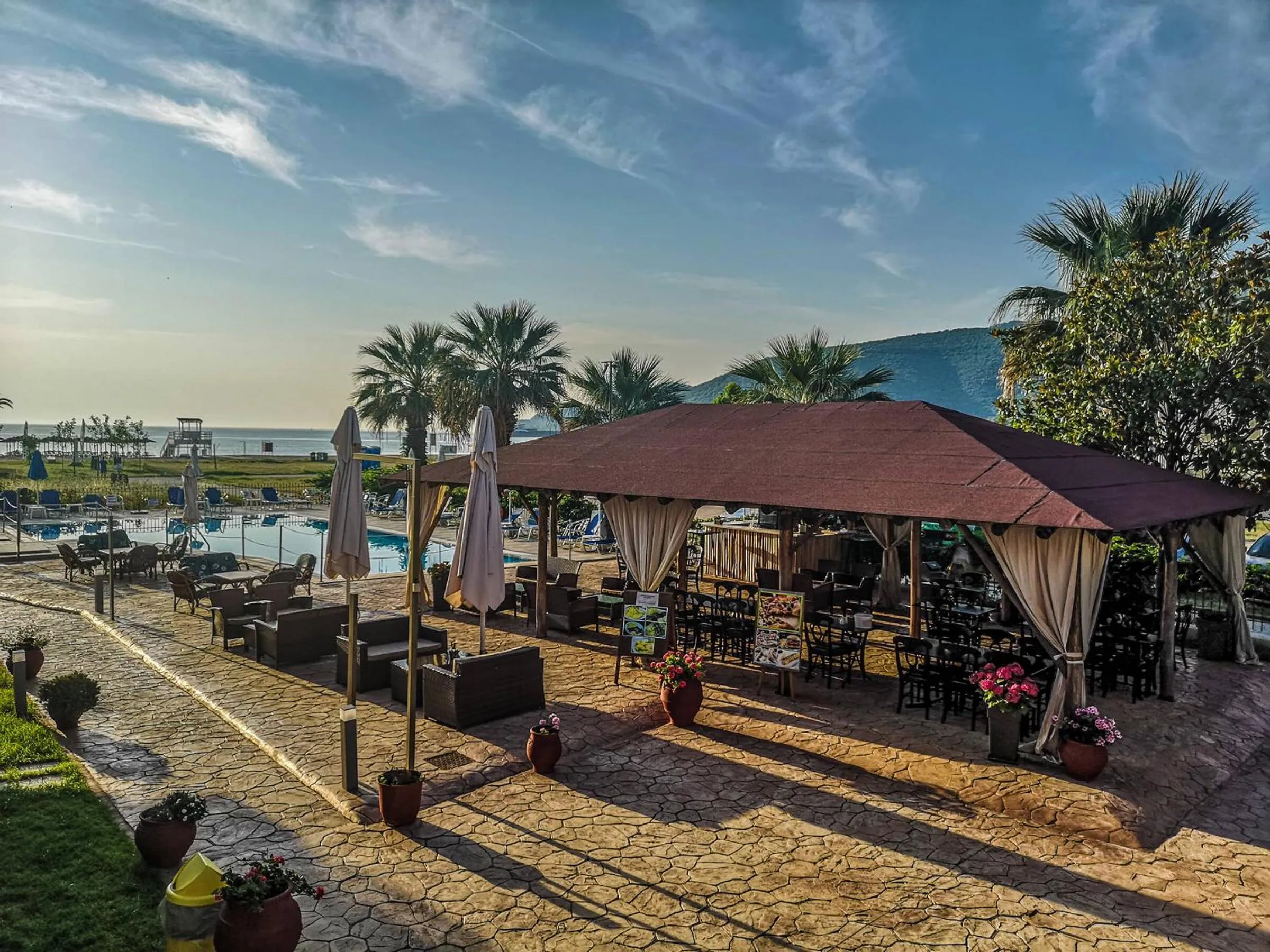 Patio in Rihios Hotel