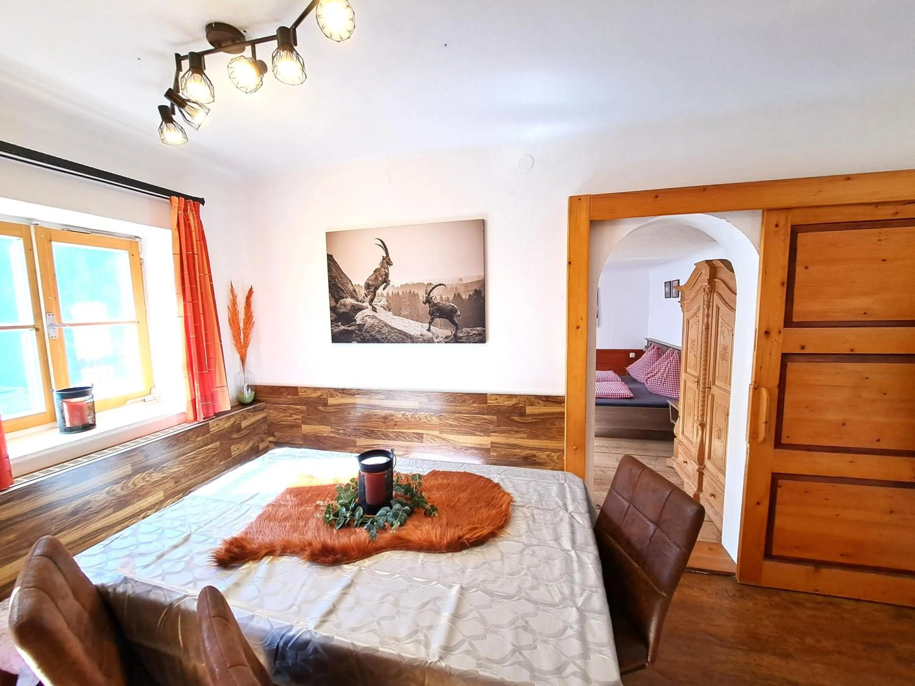 kitchen, Bed in Appartements Moser