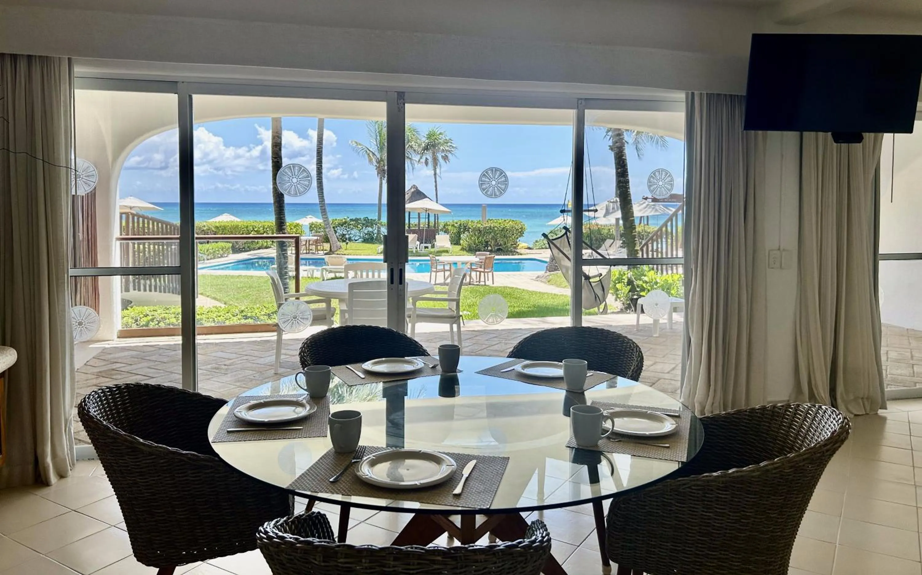 Living room in Las Villas Akumal