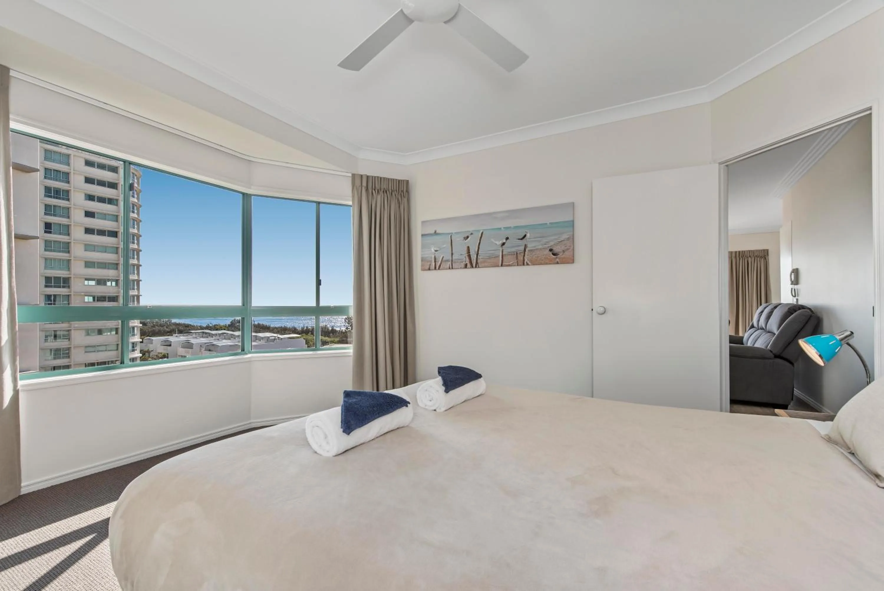 Bed in Sunshine Towers Boutique Apartments