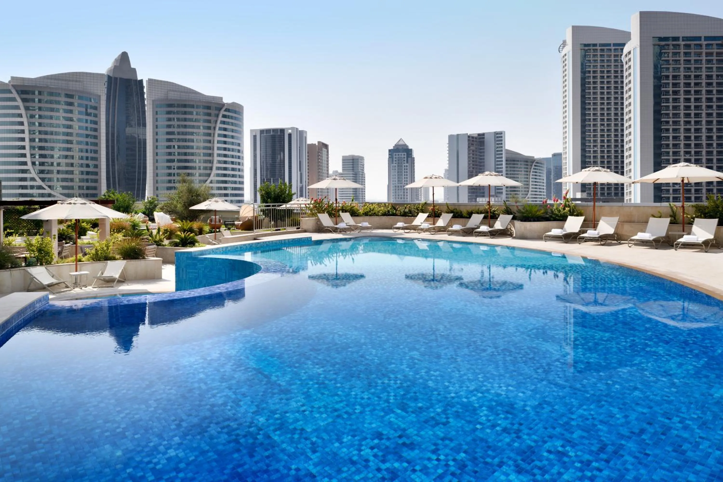 Swimming pool in Mövenpick Hotel Apartments Downtown Dubai