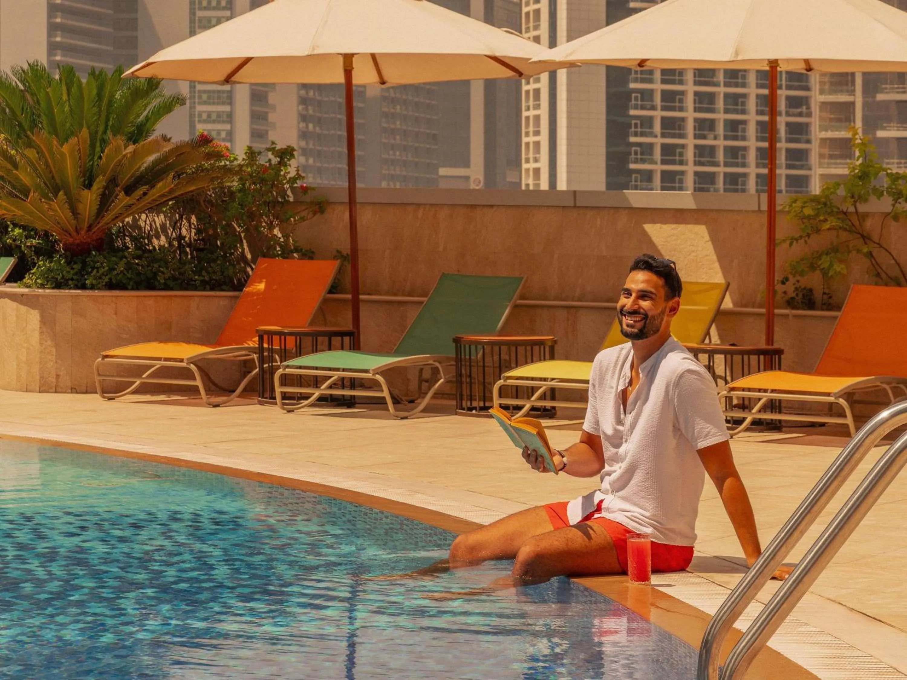 Pool view in Mövenpick Hotel Apartments Downtown Dubai