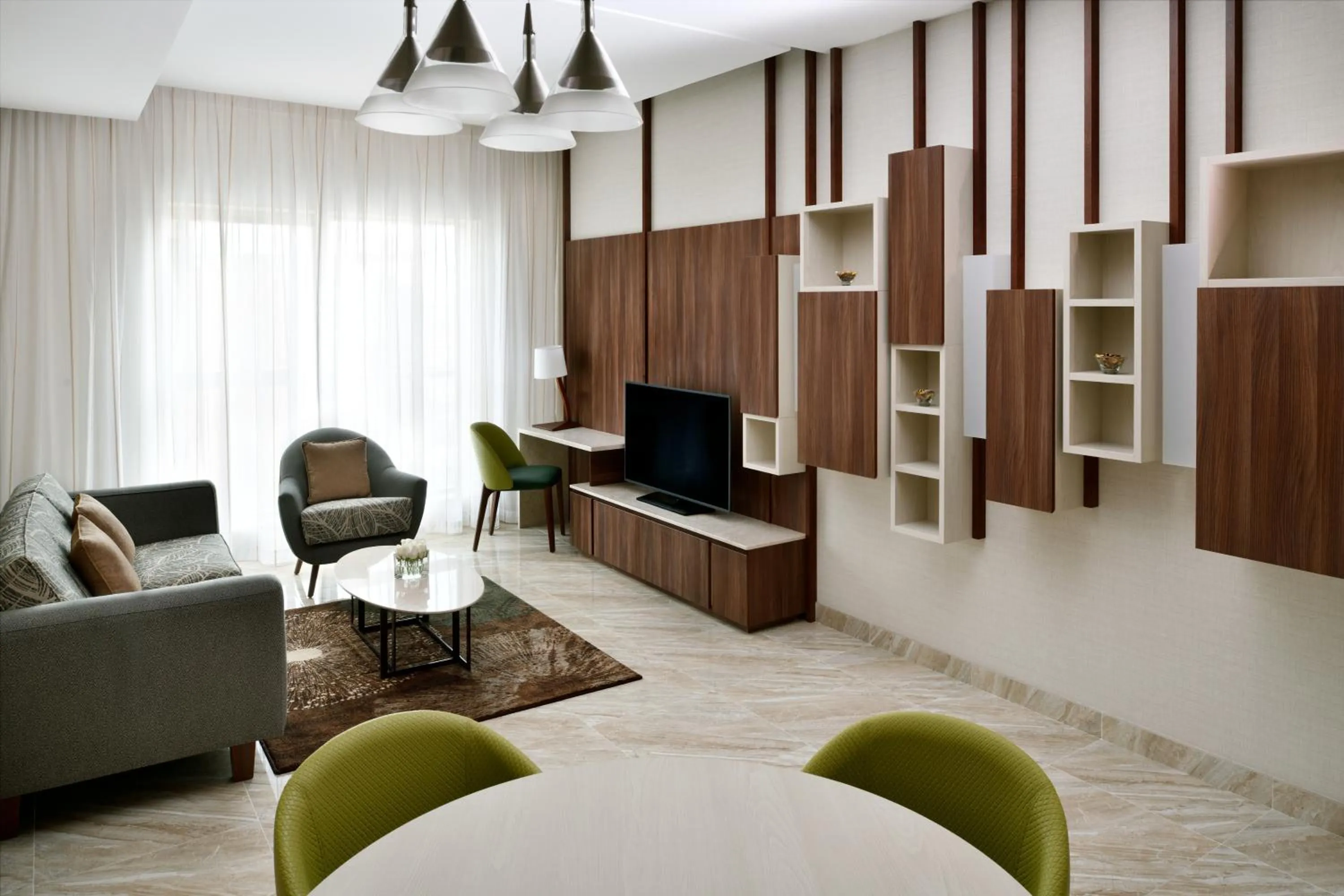 Living room in Mövenpick Hotel Apartments Downtown Dubai