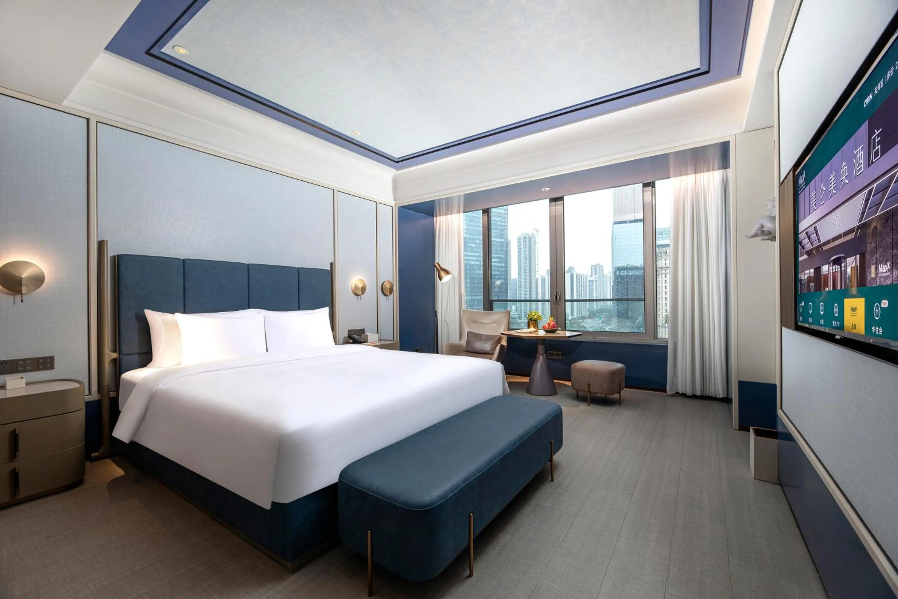 Photo of the whole room, Bed in MaxX by Steigenberger Guangzhou Zhujiang New Town - Free Shuttle bus to Canton Fair Complex during Canton Fair Period