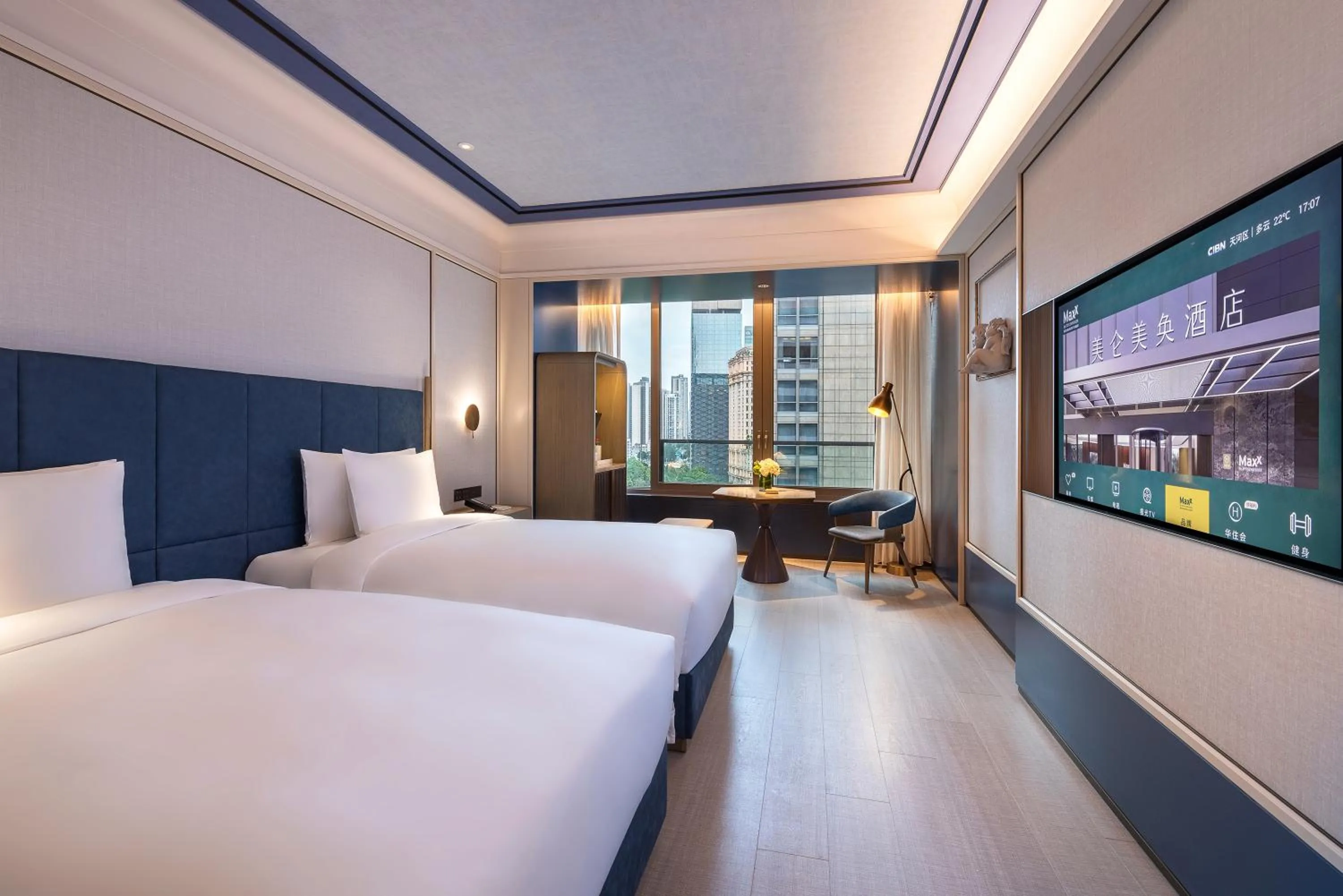 Photo of the whole room, Bed in MaxX by Steigenberger Guangzhou Zhujiang New Town - Free Shuttle bus to Canton Fair Complex during Canton Fair Period