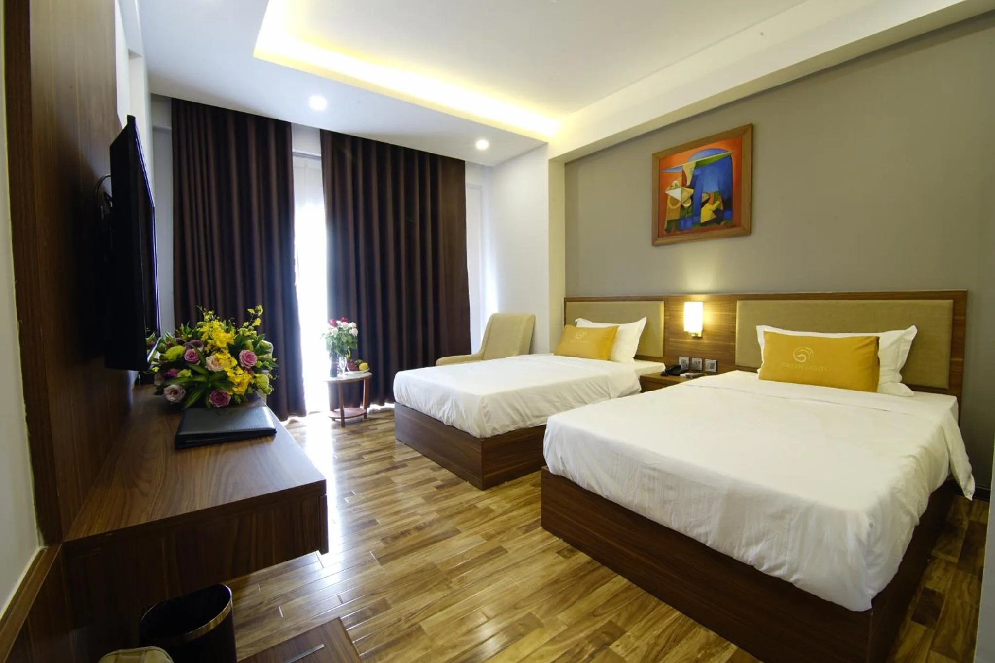 Bed in Green Hadong Hotel