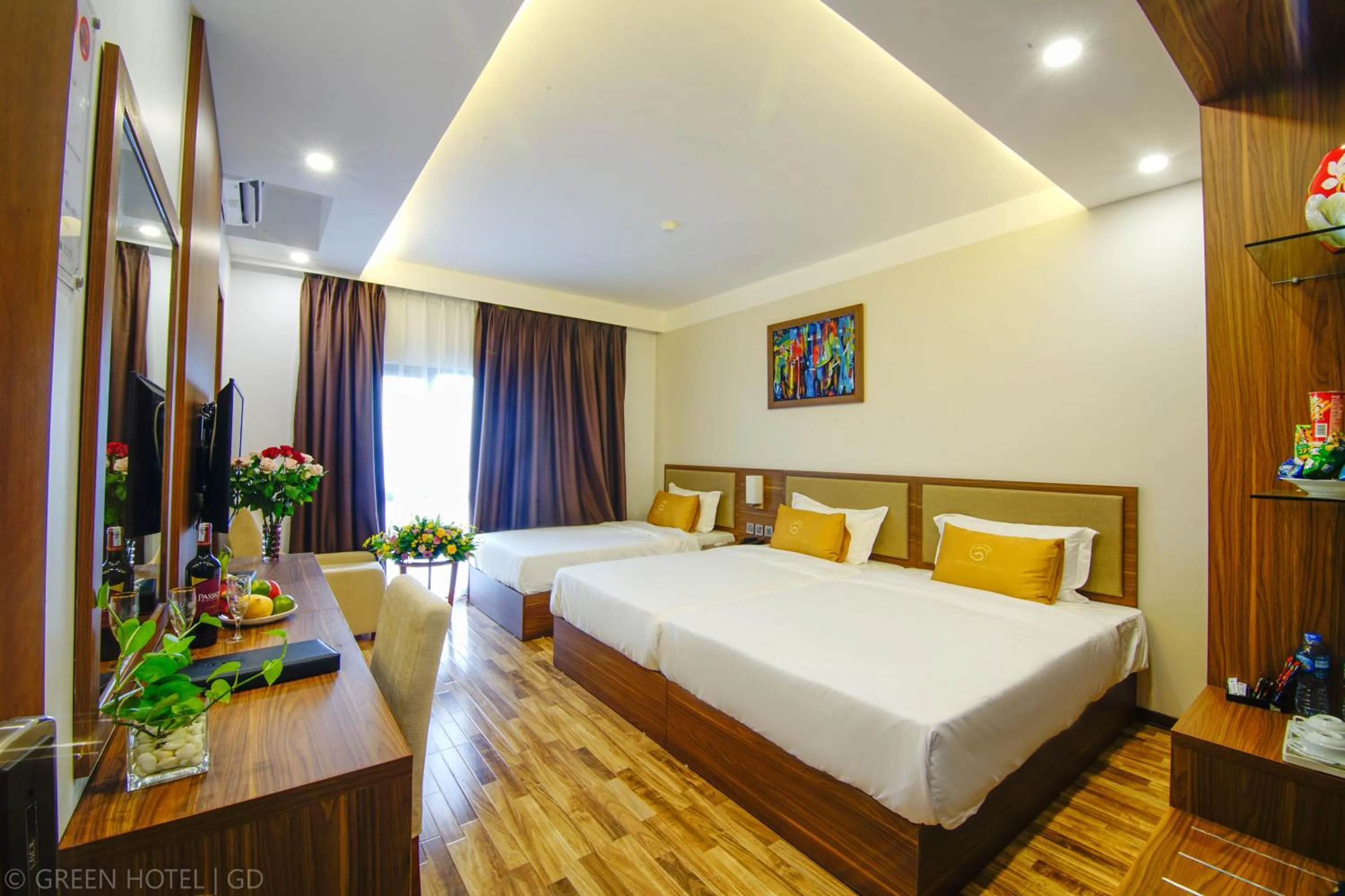 Bed in Green Hadong Hotel