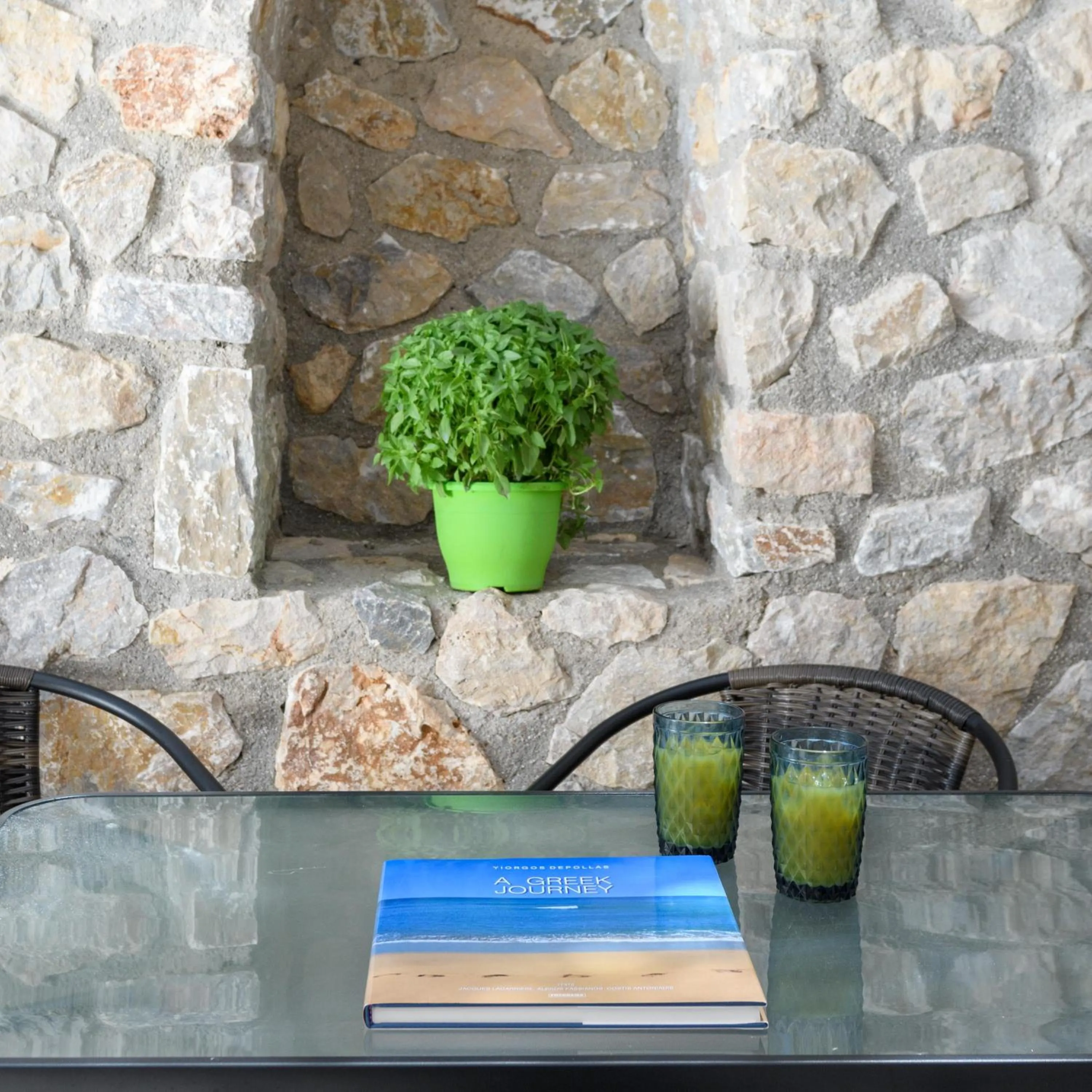 Patio in Elia Residences Santorini