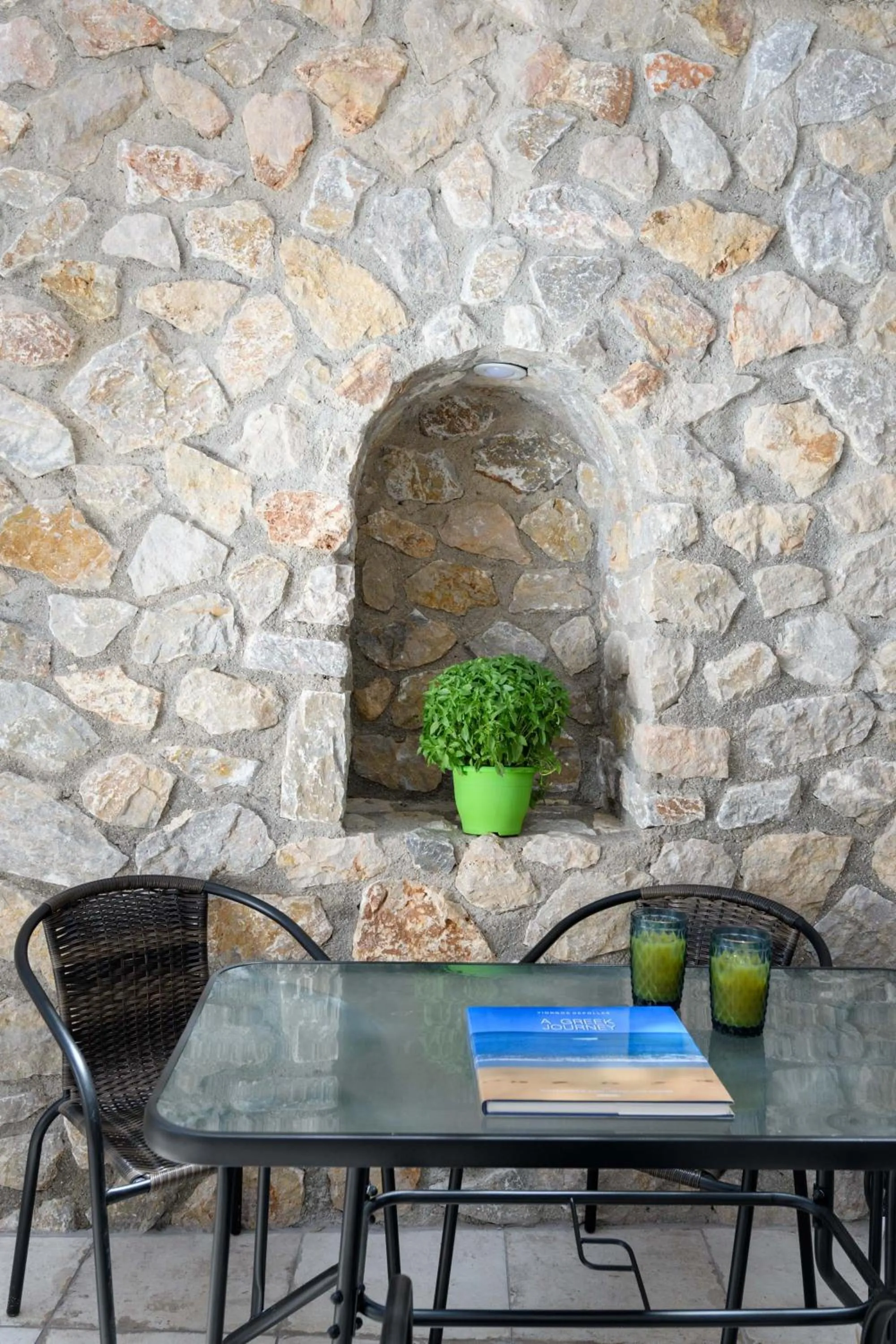 Patio in Elia Residences Santorini