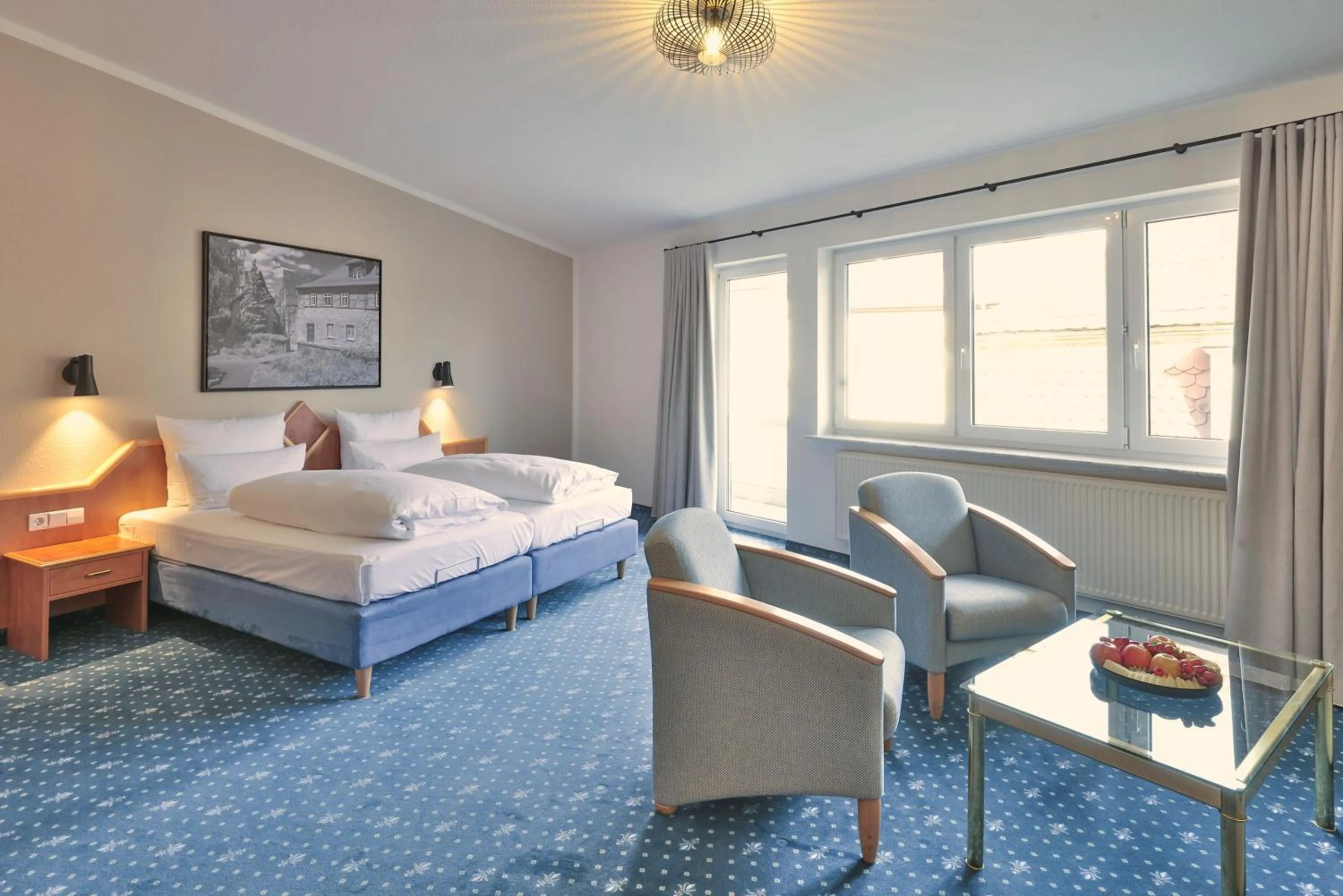 Balcony/Terrace, Bed in Hotel Württemberger Hof