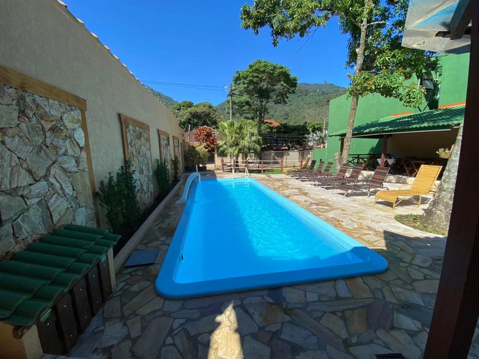 Pool view in Pousada Bugio
