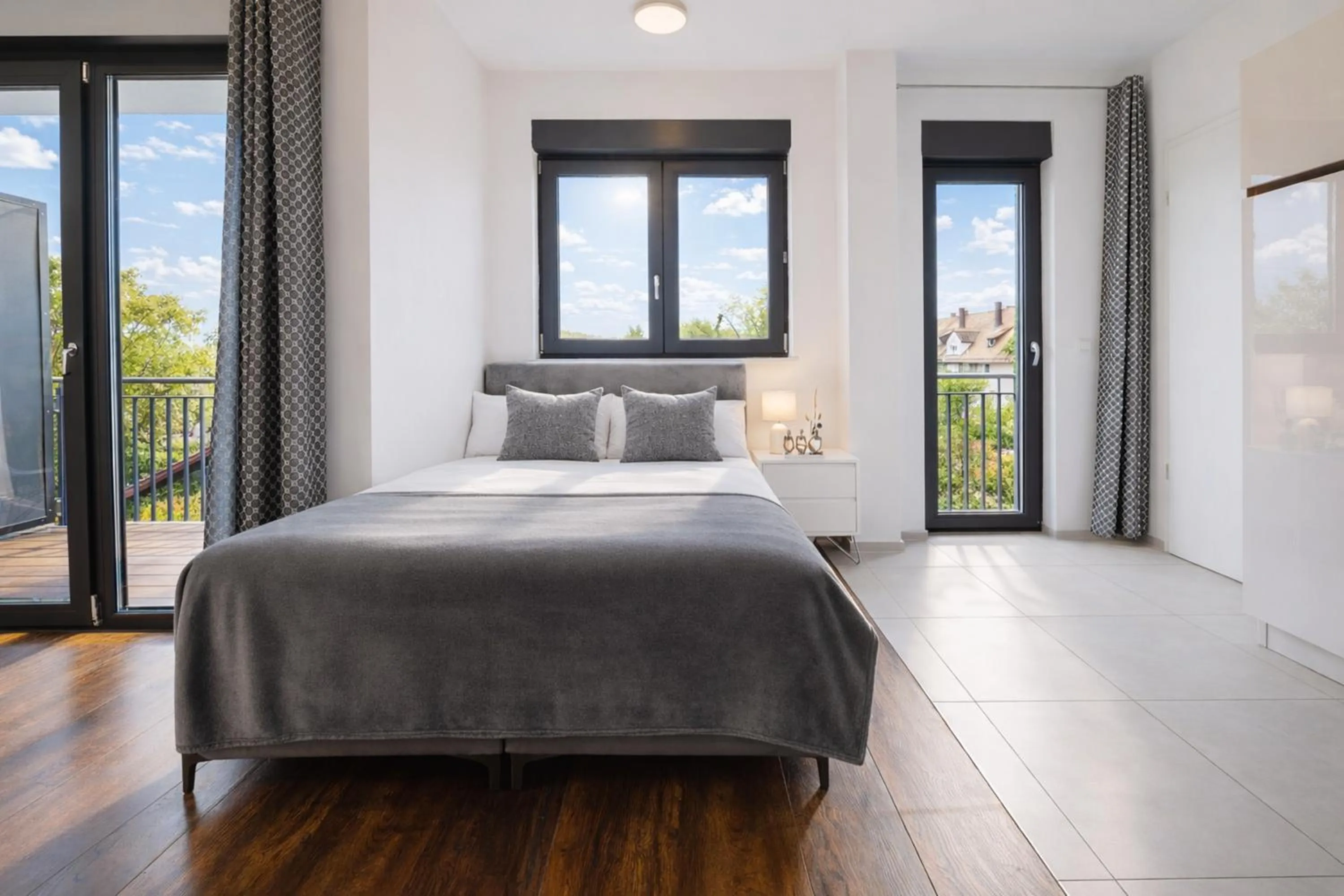 Bed in Eco Smart Apartments Erlangen