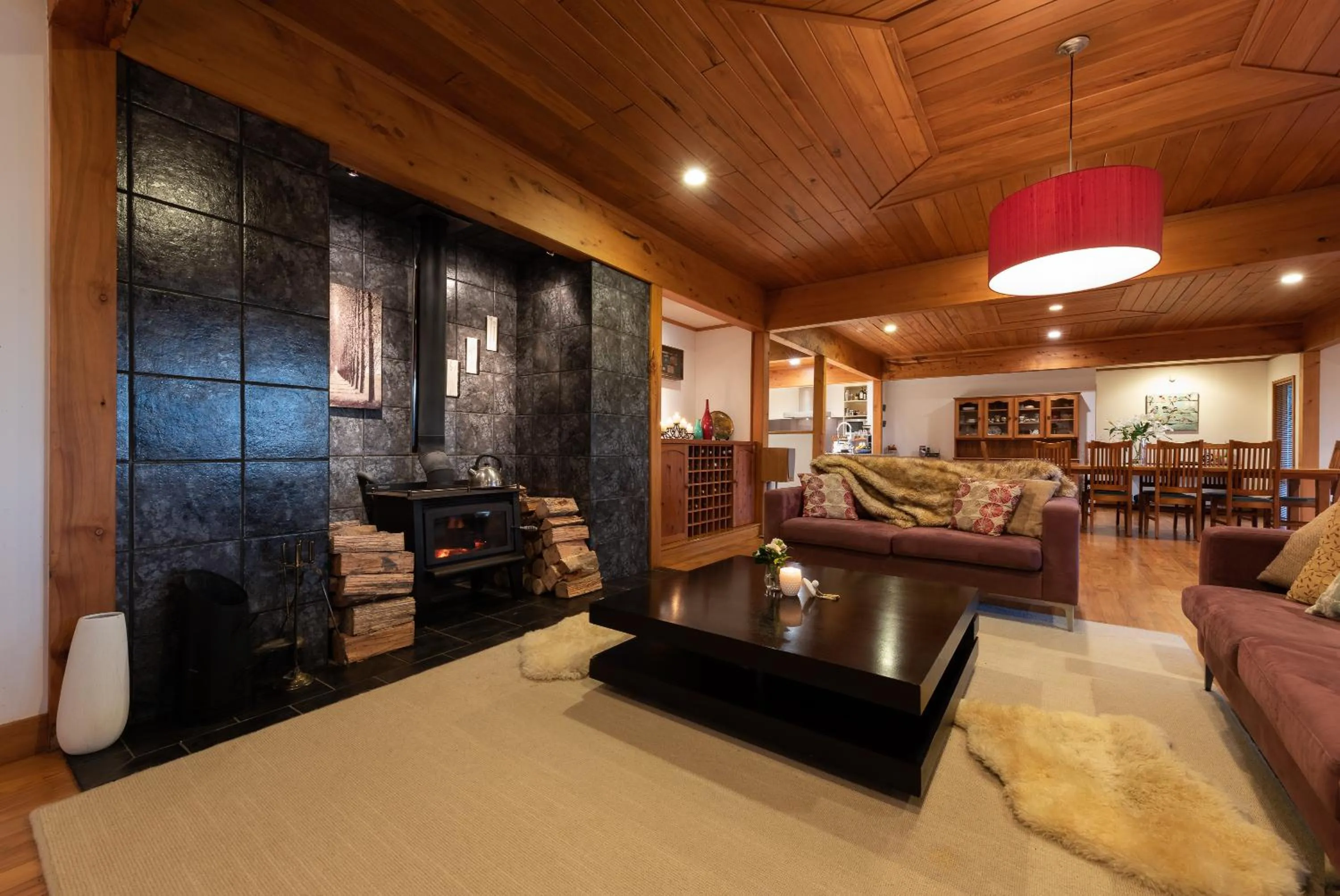 Living room in Puketotara Lodge