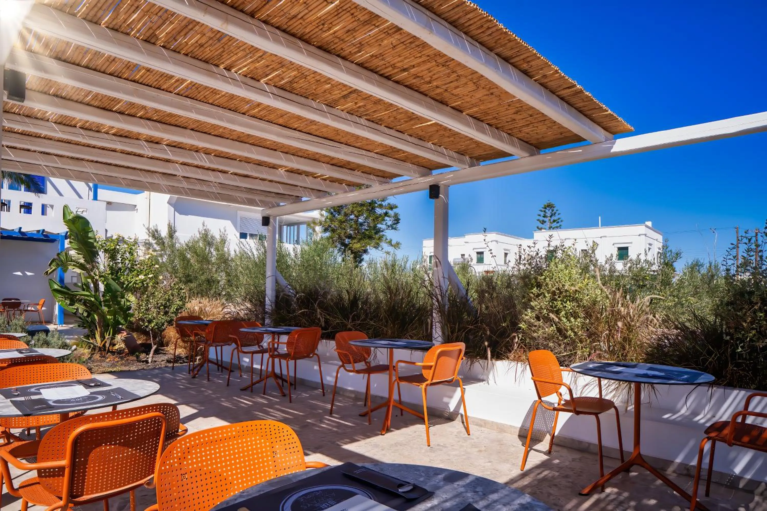 Dining area in Louis Studios Santorini