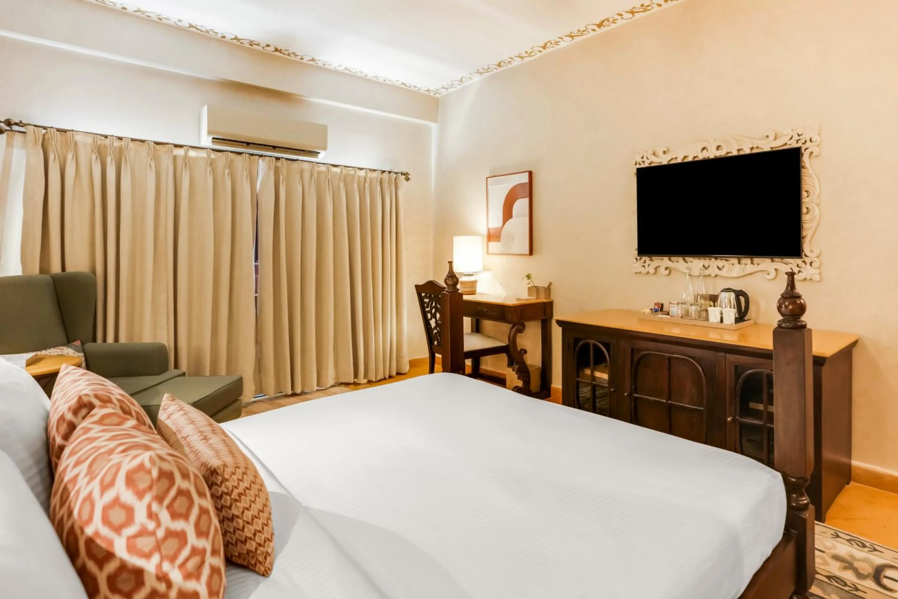 Bed in The Tree House Resort, A Club Mahindra Associate