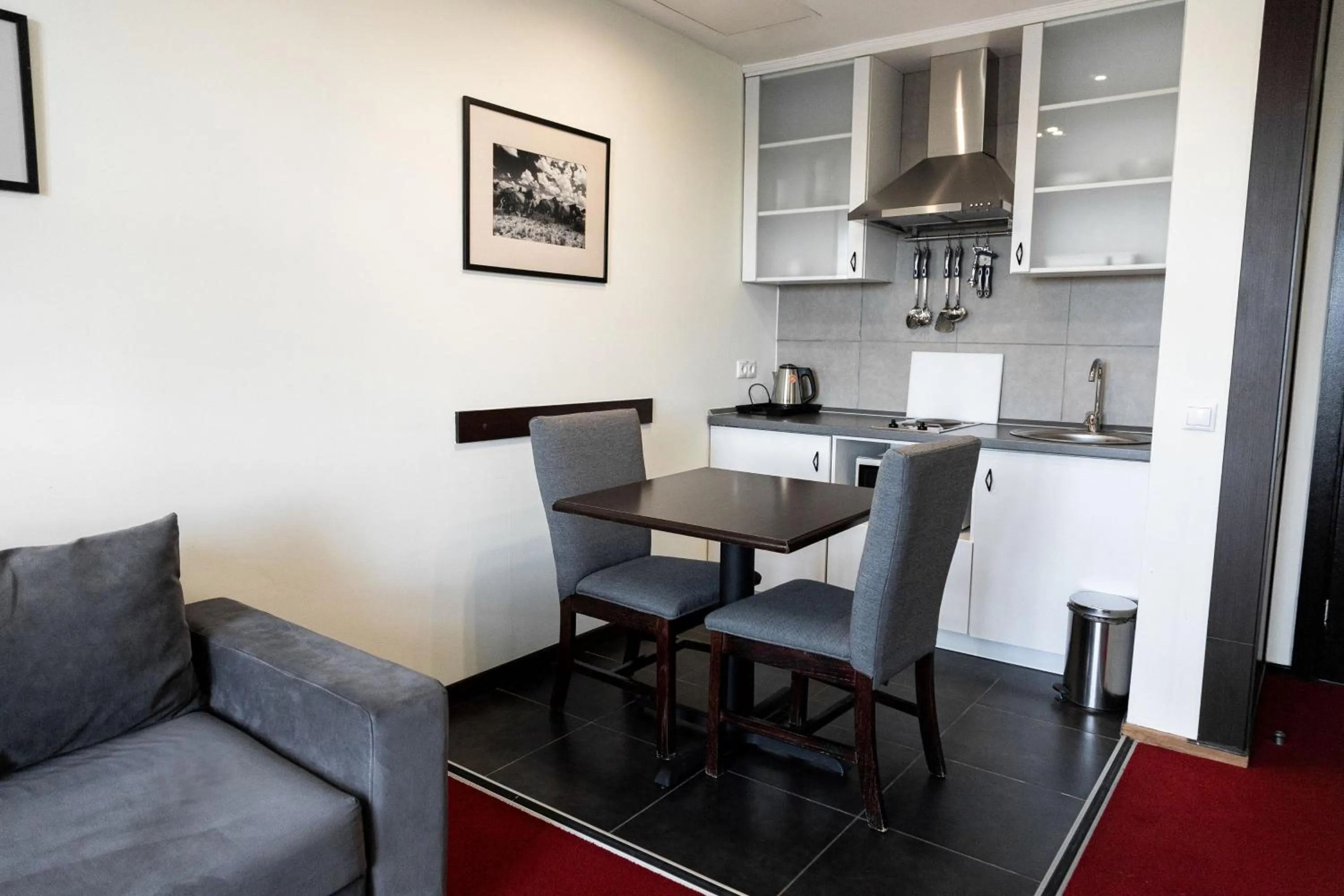 Kitchen or kitchenette in Chagala Aktau Hotel