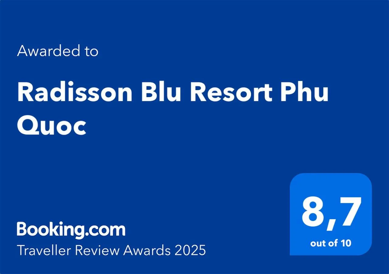 Certificate/Award in Radisson Blu Resort Phu Quoc