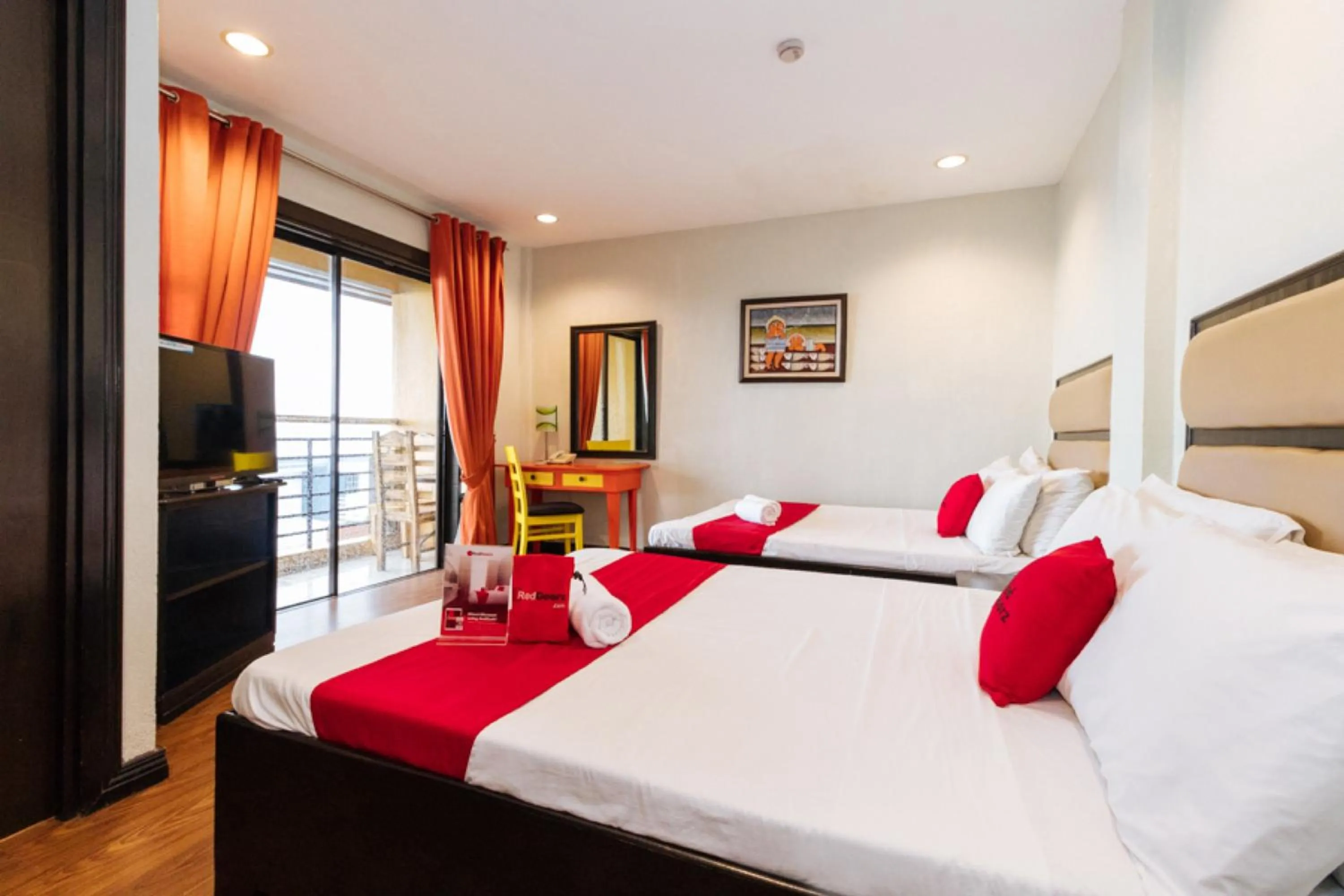 TV and multimedia, Bed in RedDoorz Plus at The Ridge Tagaytay