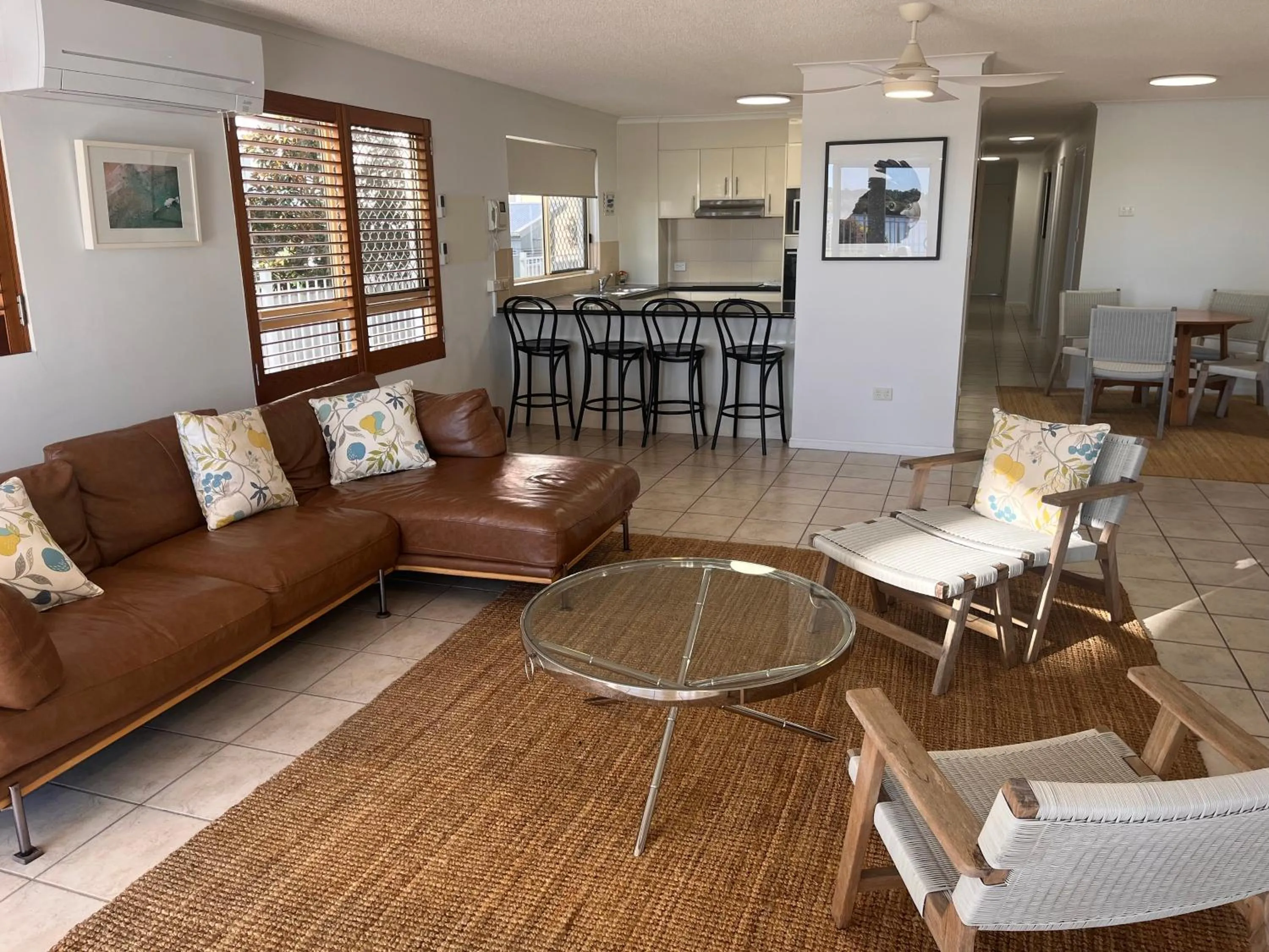 Living room in On The River Apartments
