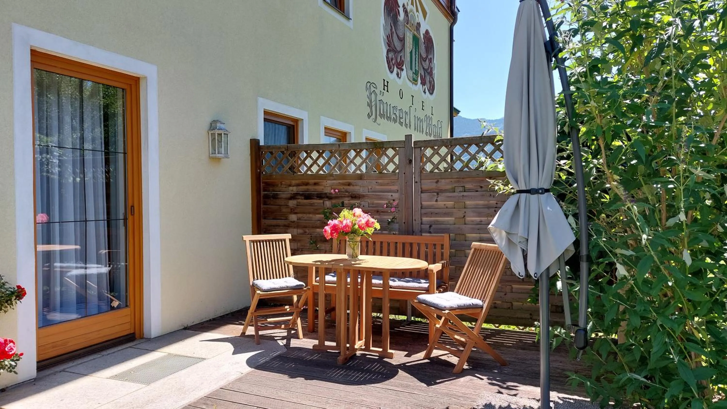 Patio in Landhotel Häuserl im Wald