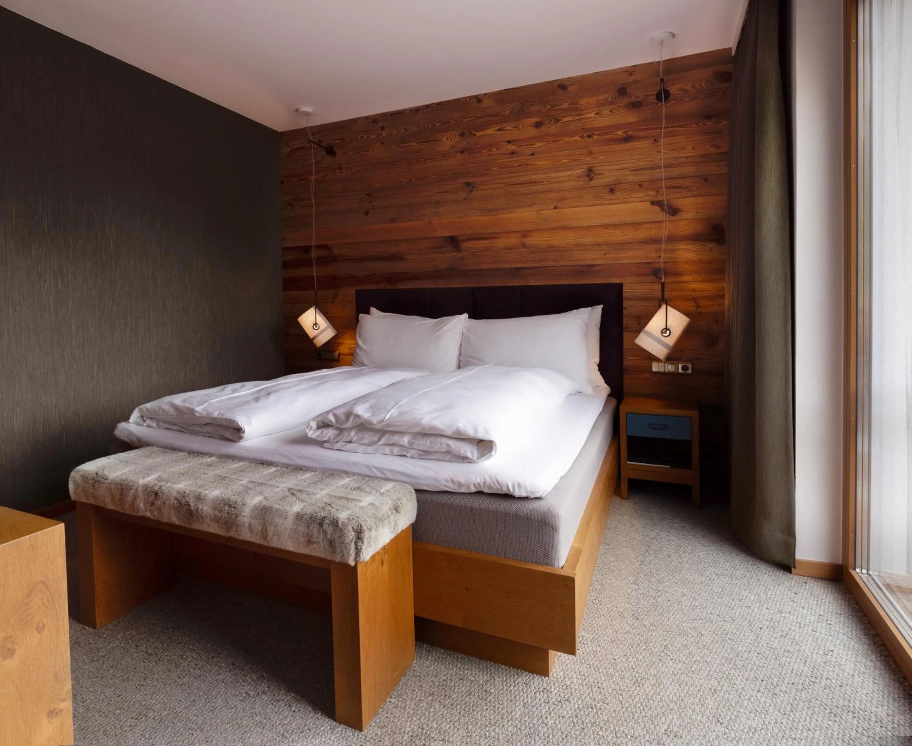 Bed in Valluga Hotel