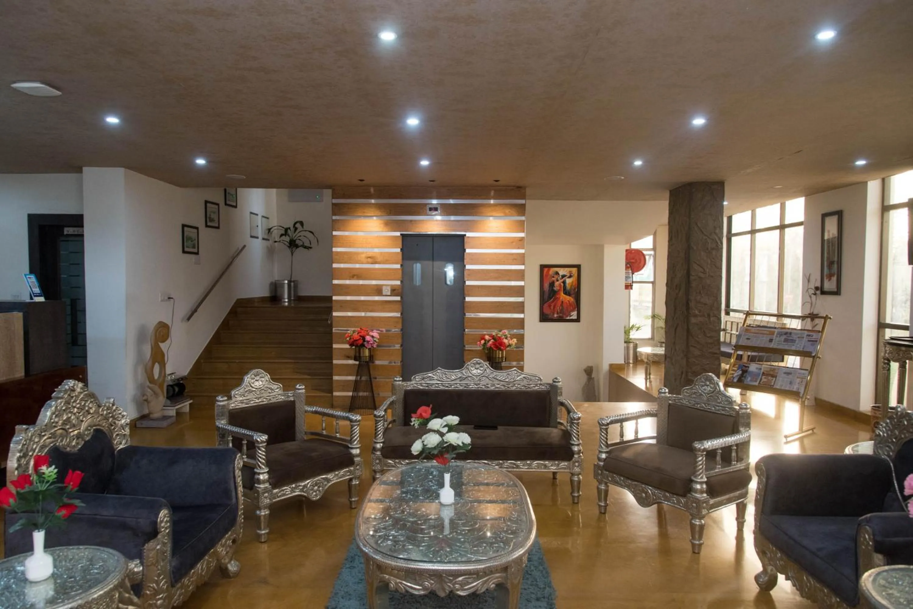 Seating area in Raghu Mahal Hotel