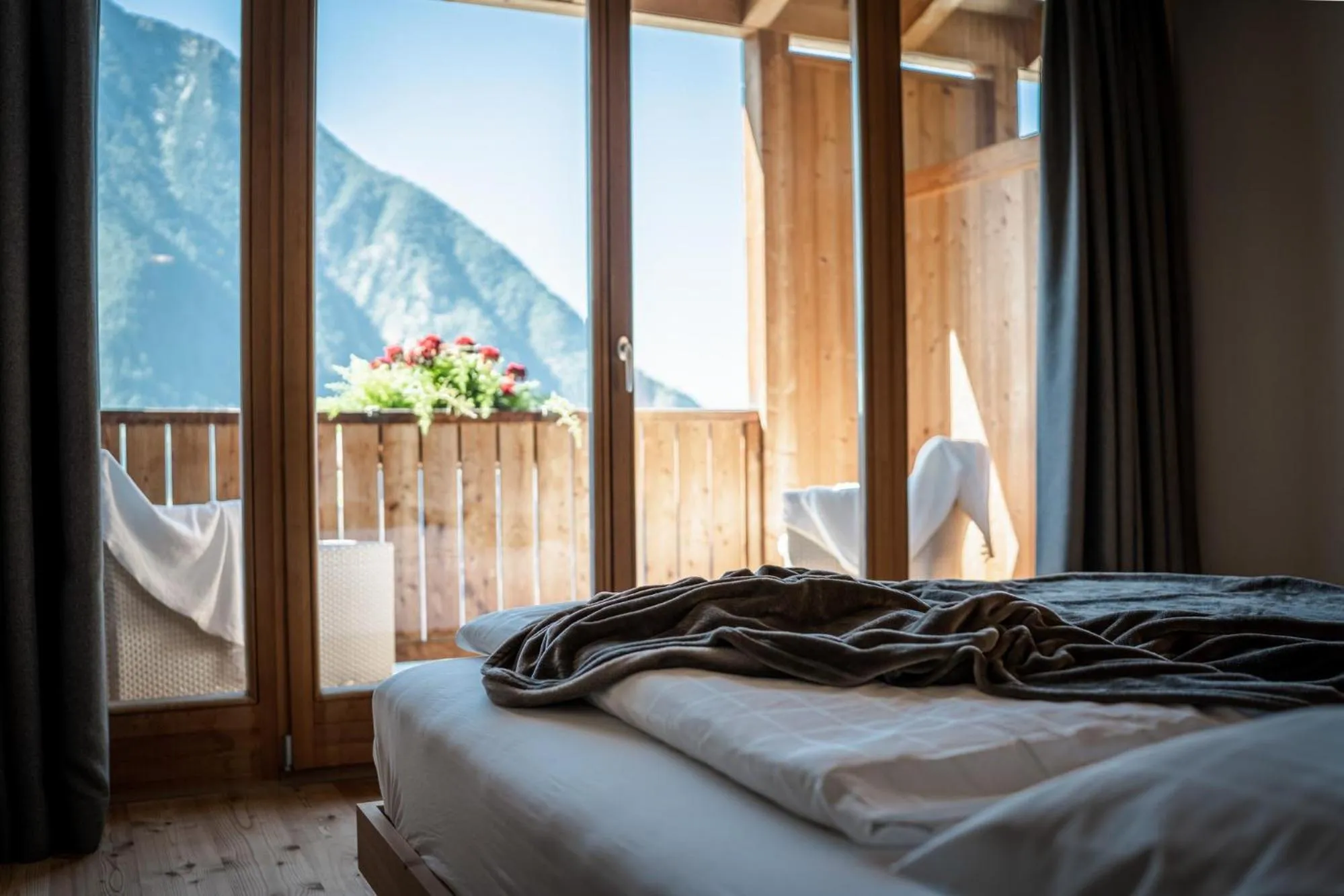 Bed in Farmhotel Moosmair