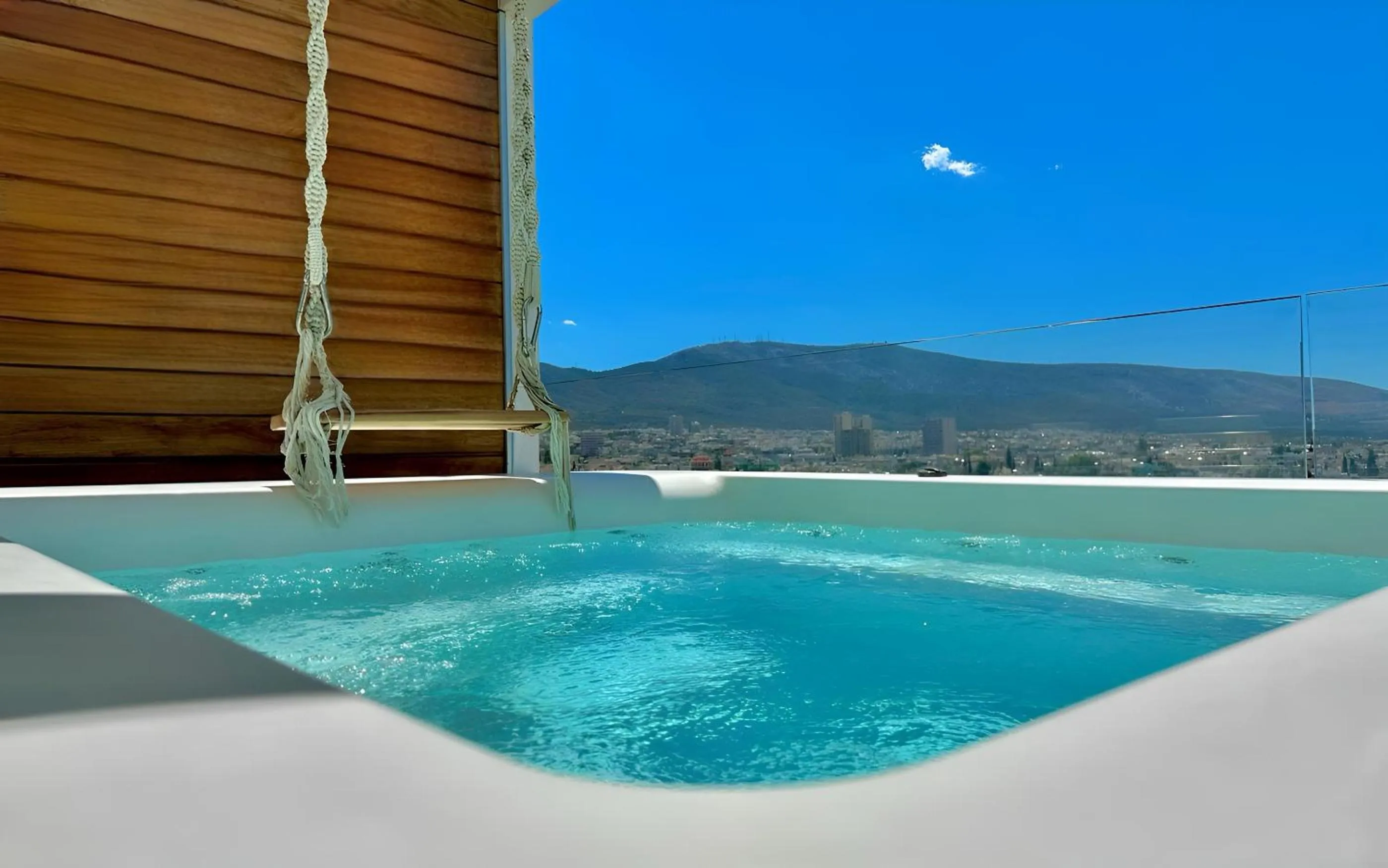 Hot Tub in One 360 Skyline Athens Penthouses