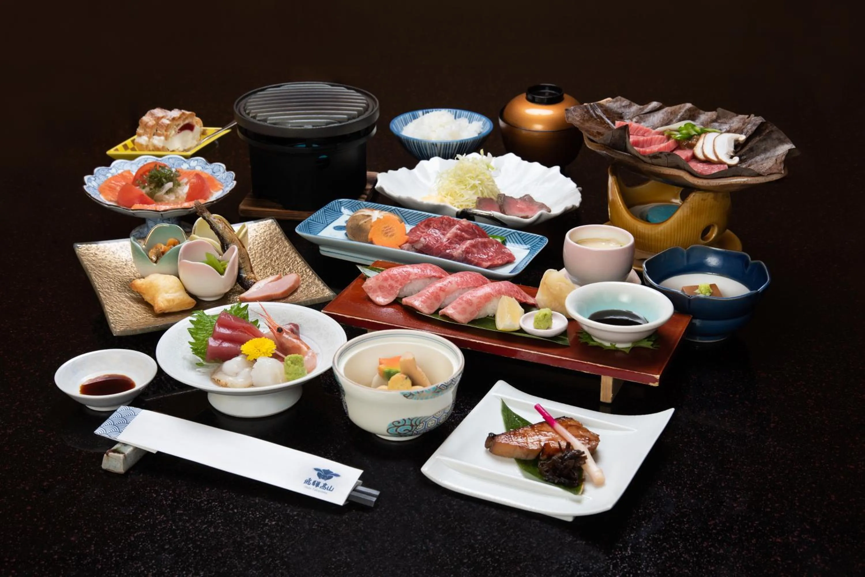 Dinner in Hidatakayama Futarishizuka Hakuun