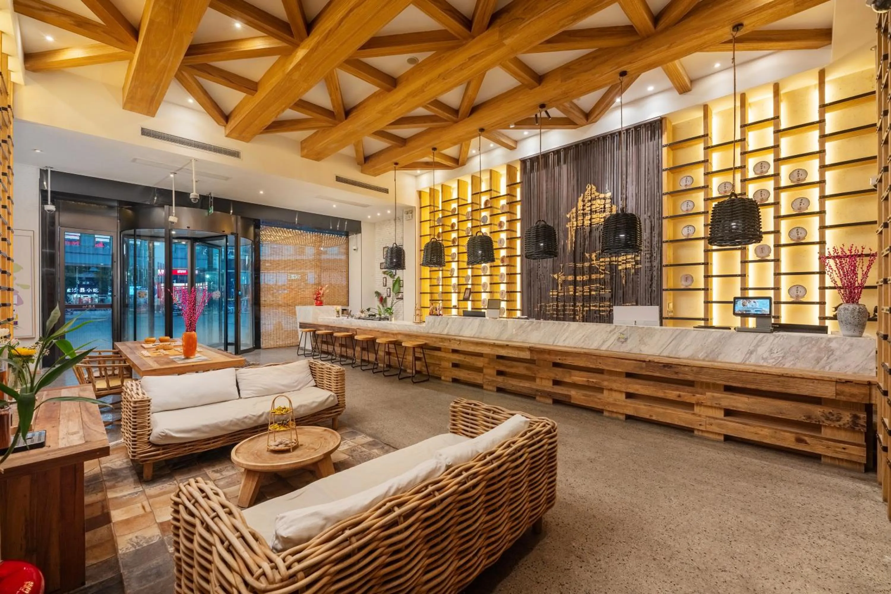 Seating area in Manli Hotel Shanghai Pudong Airport Branch -Provide free shuttle buses to Pudong Airport and Disneyland